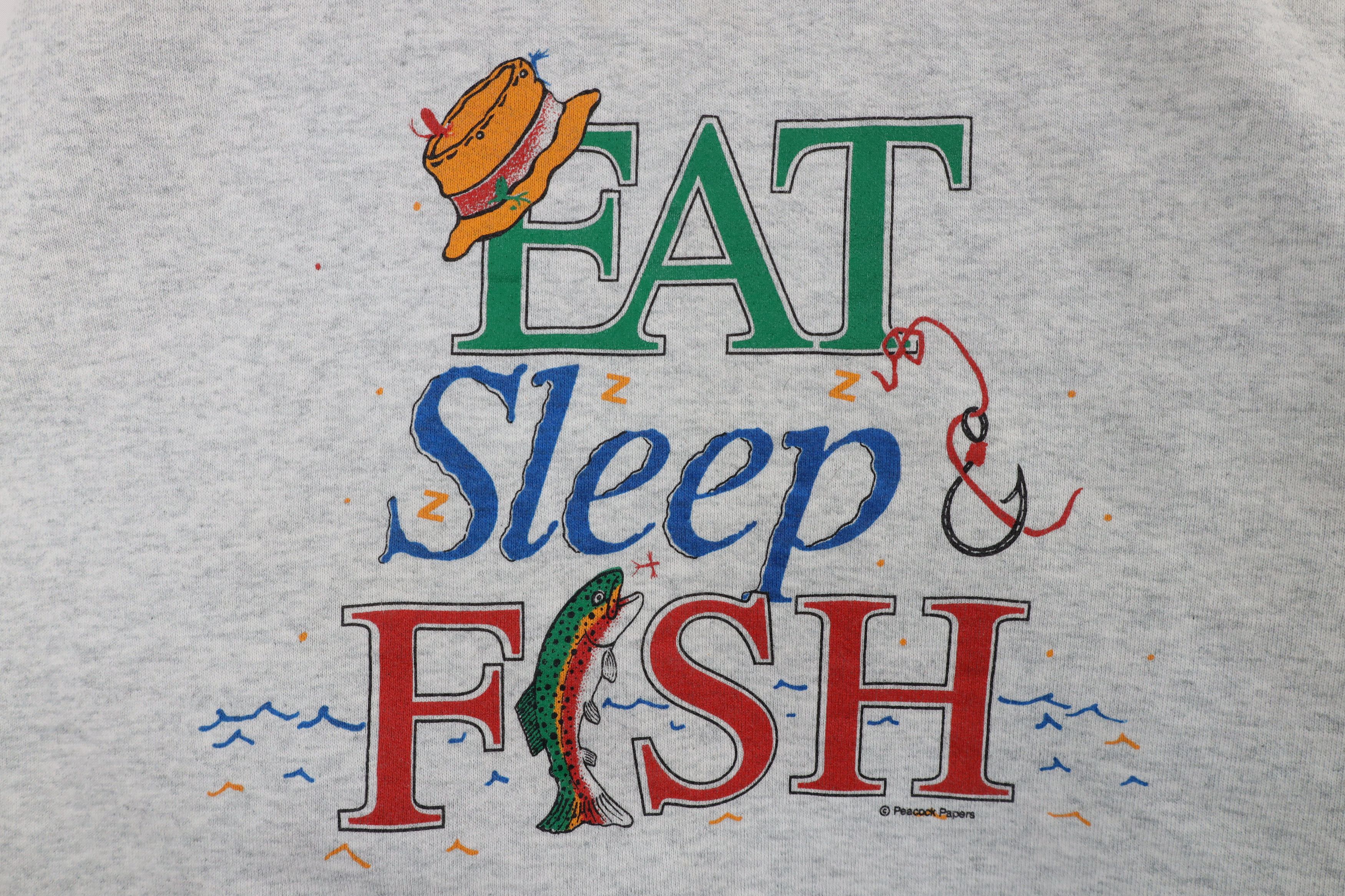 Vintage Vintage 90s Streetwear Fish Crewneck Sweatshirt Gray USA Size US XL / EU 56 / 4 - 4 Thumbnail