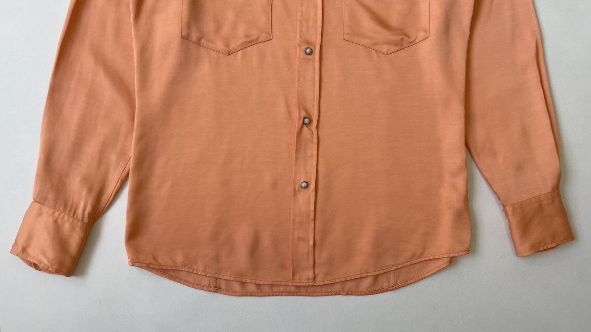 Dries Van Noten Salmon Peach Satin Western Shirt Size US M / EU 48-50 / 2 - 7 Thumbnail