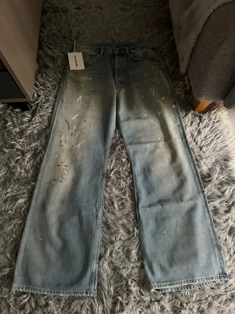 Acne Studios Acne Studios Blue Paint-stained Denim Pants Size US 30 / EU 46 - 1 Thumbnail