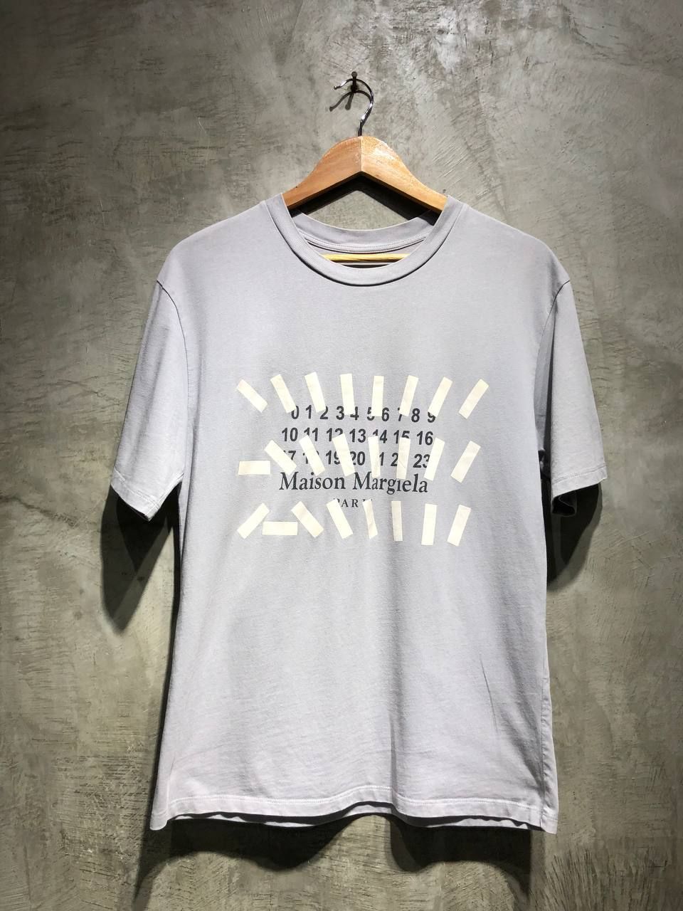 Pre-owned Maison Margiela Tape Print Tee In Grey