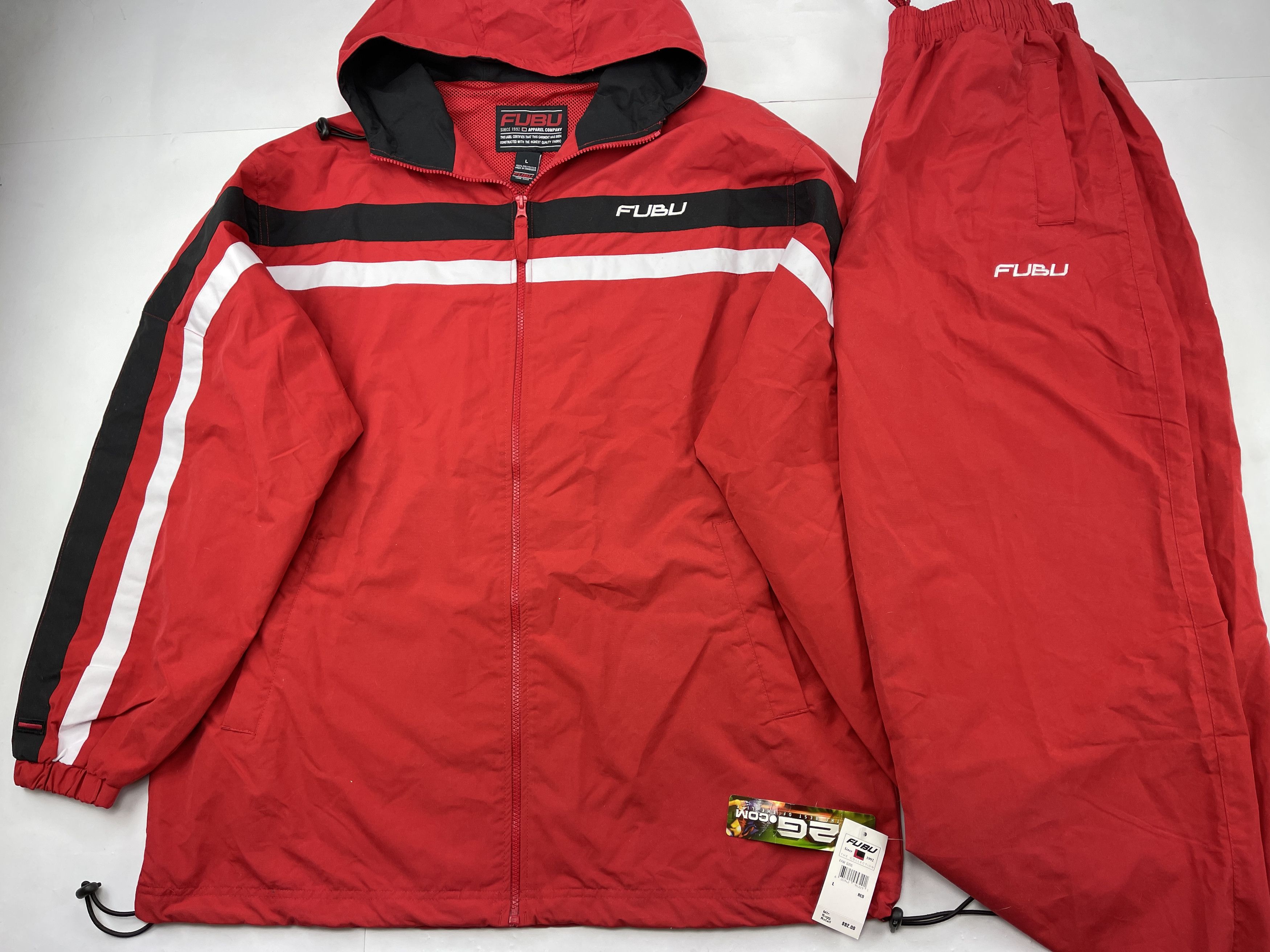 FUBU tracksuit baggy track suit jacket and pants set 90s L