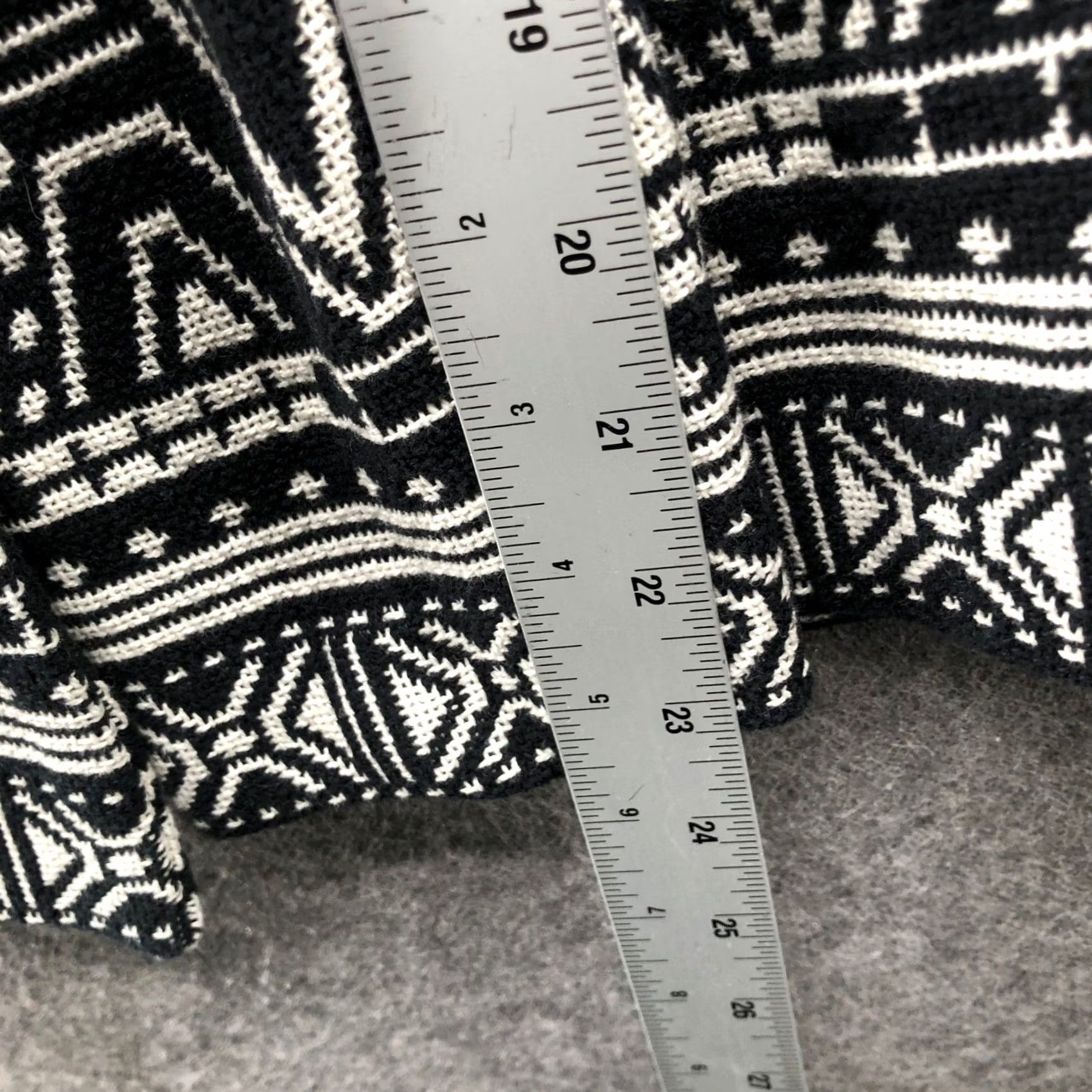 H&M VINTAGE HM Conscious Western Print Jacket Womens 2 Black White Jacquard Open Front Size XS / US 0-2 / IT 36-38 - 8 Thumbnail