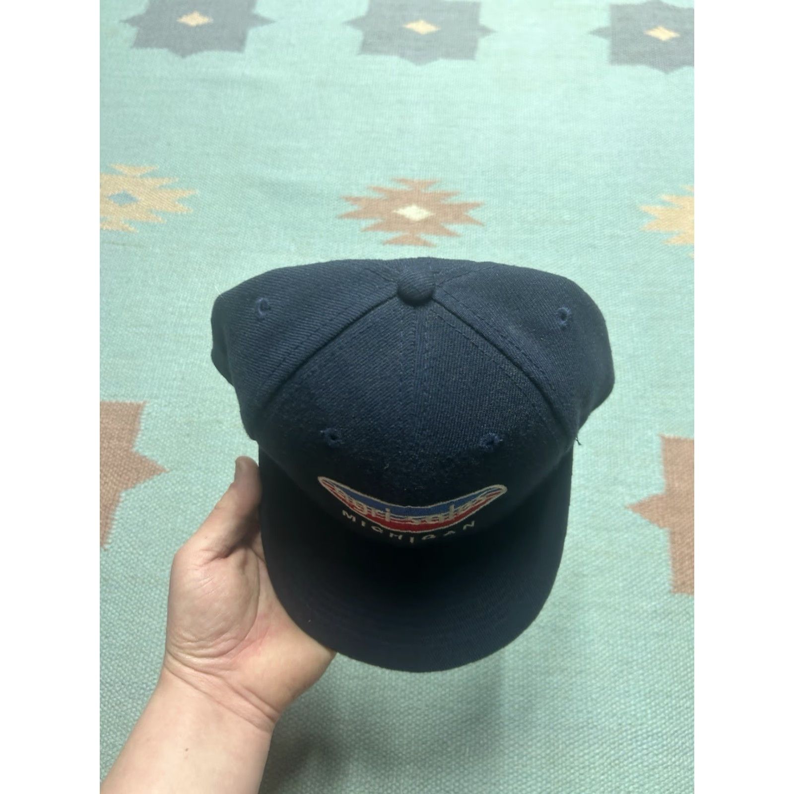 Vintage VINTAGE Unbranded SnapBack Hat Cap Adjustable Navy Blue Michigan the bean people farm Agri Sales Men Cap Hats Size ONE SIZE - 3 Thumbnail