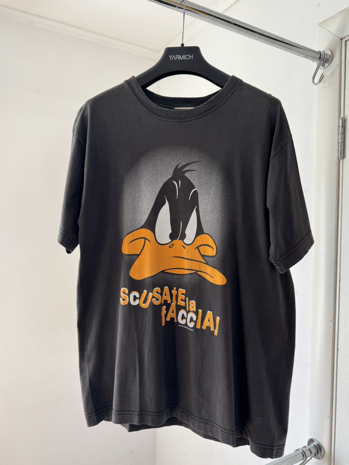 Warner Bros VTG 1999 Looney Tubes Daffy Duck Angry Face Faded Tee Size US L / EU 52-54 / 3 - 1 Thumbnail
