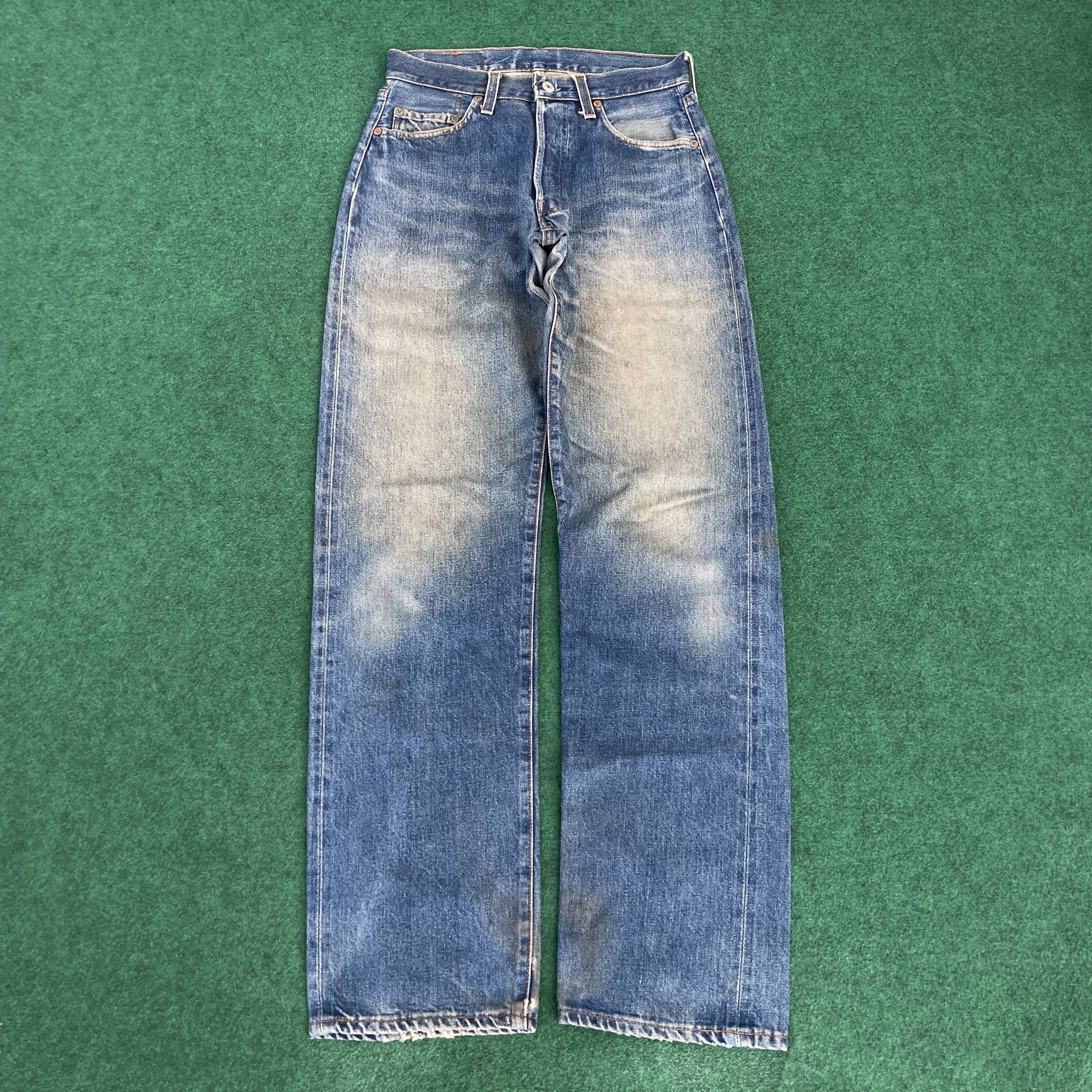 Levi's 28x32.5 Vtg Levis 501 Big E Usa Selvedge Button 555 Jeans Size US 28 / EU 44 - 3 Thumbnail