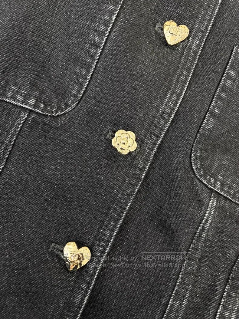 Chanel Chanel Black badge love button denim waist jacket Size XS / US 0-2 / IT 36-38 - 3 Thumbnail
