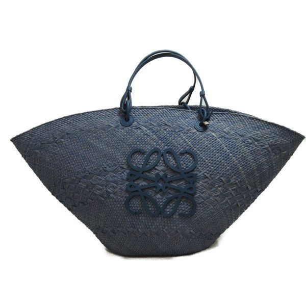 image of Loewe Raffia Basket Handbag in Blue, Women's
