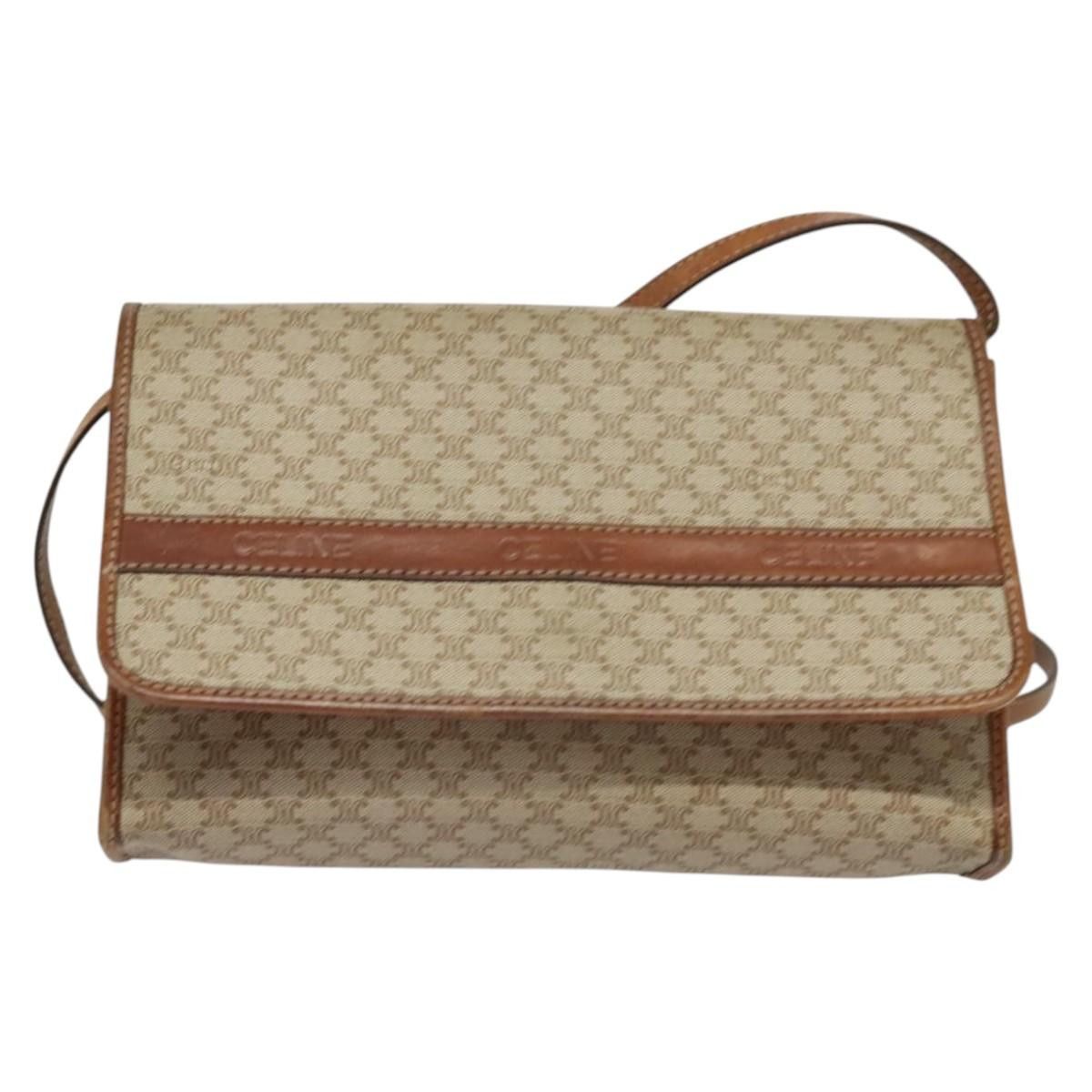Celine CELINE Macadam Canvas Shoulder Bag Pvc Beige Gold Size ONE SIZE - 2 Thumbnail