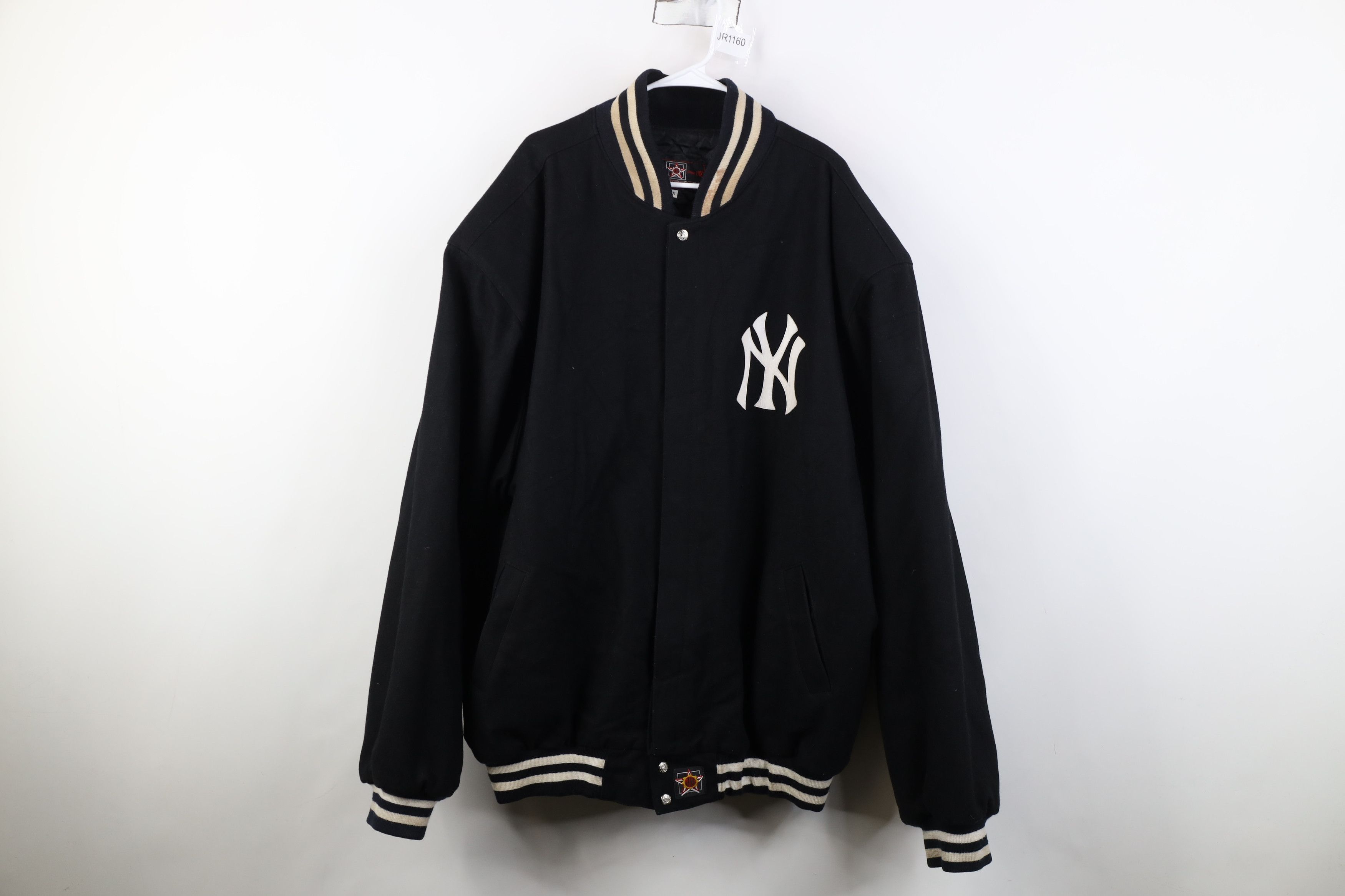 Vintage Vintage 90s JH Design Yankees Baseball Varsity Jacket Black Size US XXL / EU 58 / 5 - 1 Thumbnail