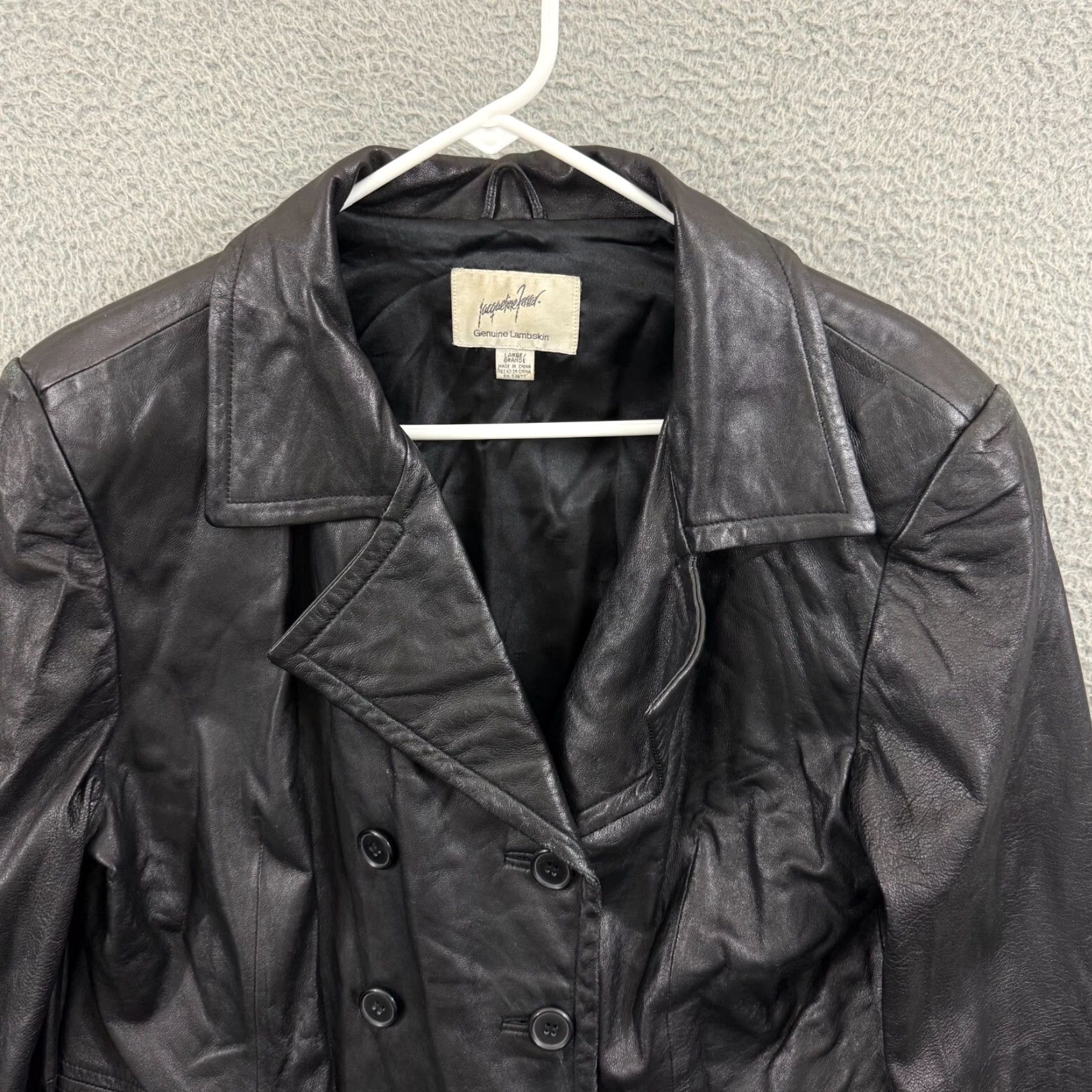 Ferrari VTG Jacqueline Ferrari Jacket Women Large Double Breasted 80s Lambskin Leather Size L / US 10 / IT 46 - 3 Thumbnail
