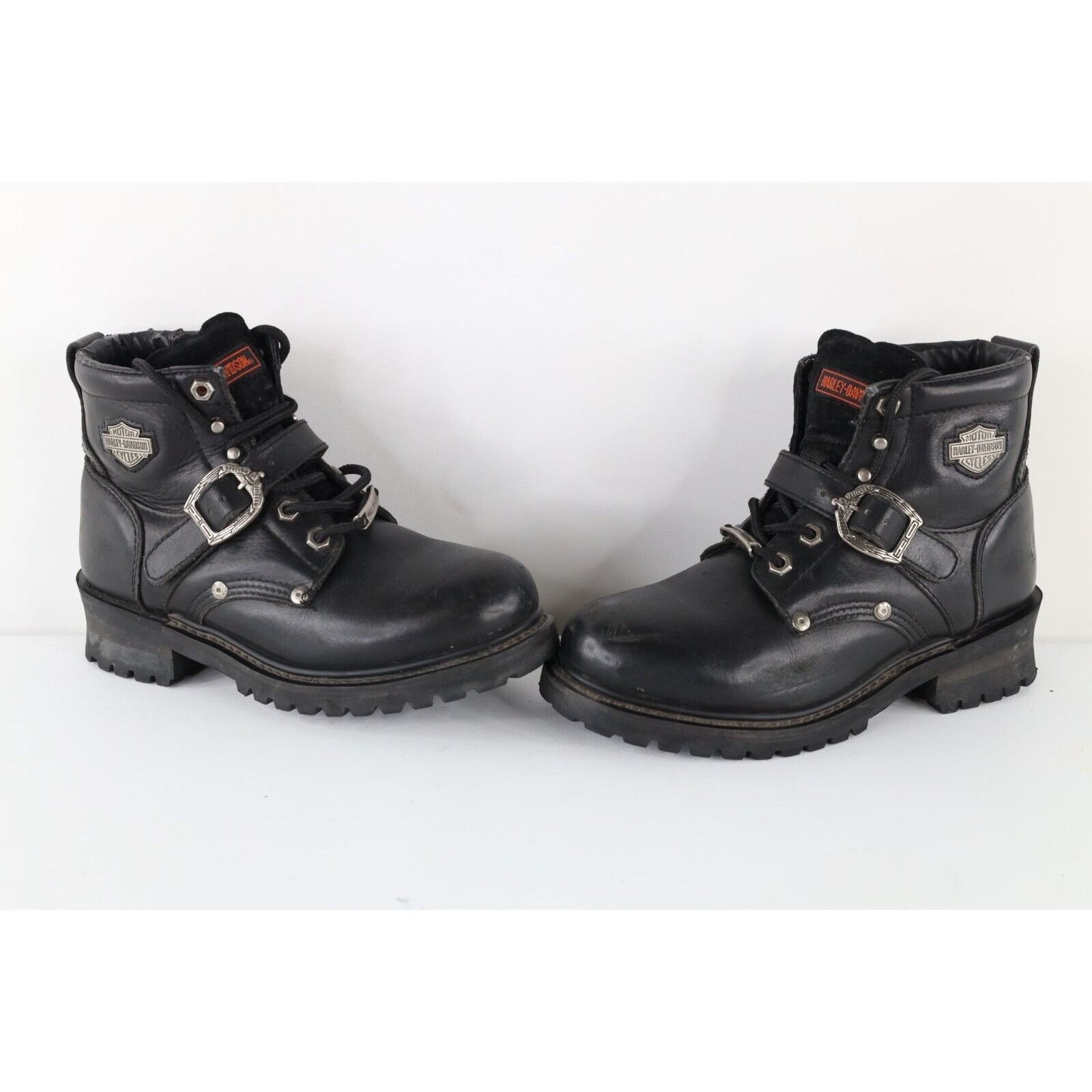 Vintage Vintage 90s Harley Davidson Distressed Leather Boots Size US 8 / IT 38 - 1 Thumbnail