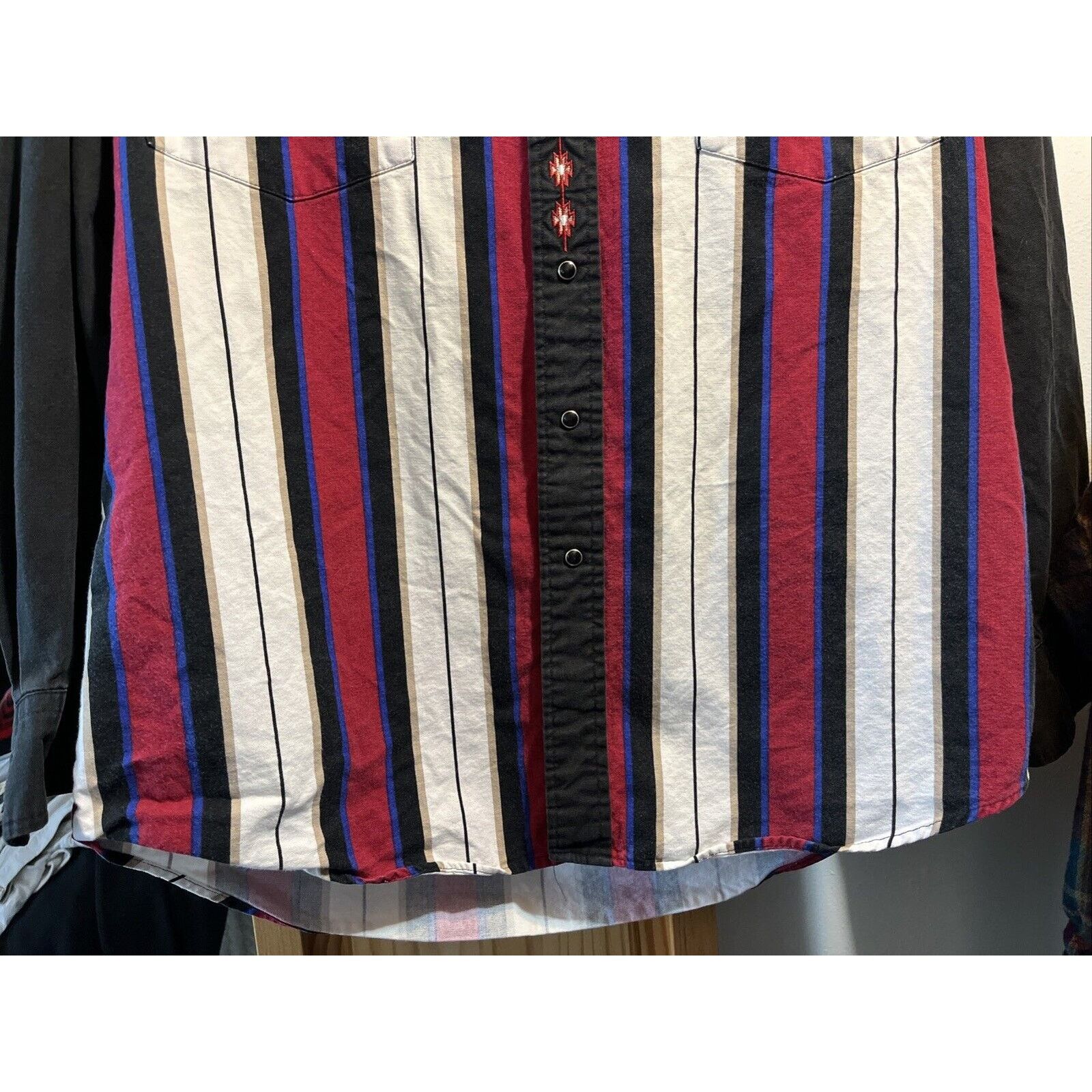 Roper Roper Sport VTG Men’s L Red Striped Pearl Snap Western Shirt Size US L / EU 52-54 / 3 - 6 Thumbnail