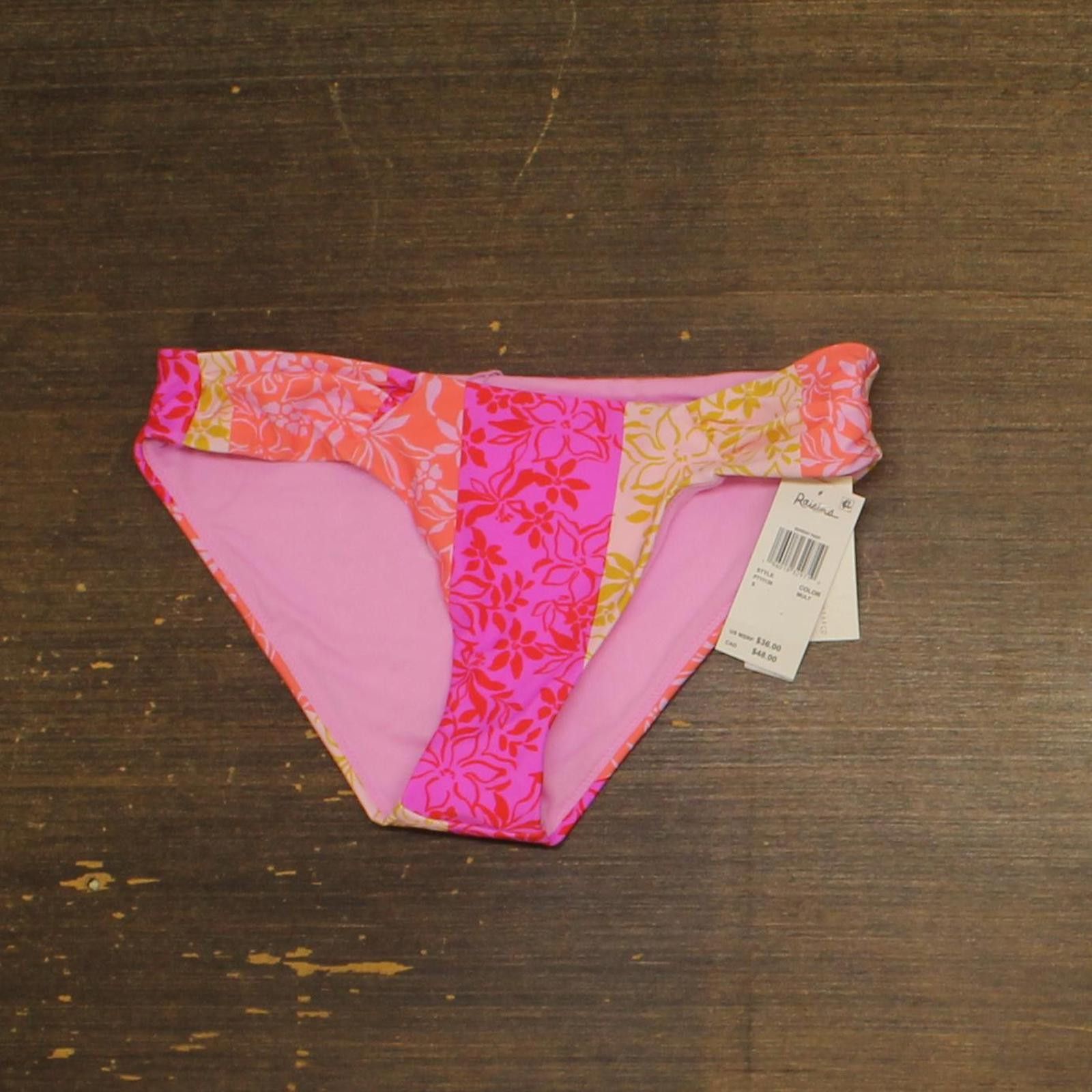 Other Nwt Raisins Ruched-side Bikini Bottoms P711136 Pink Multi S Size ONE SIZE - 1 Thumbnail