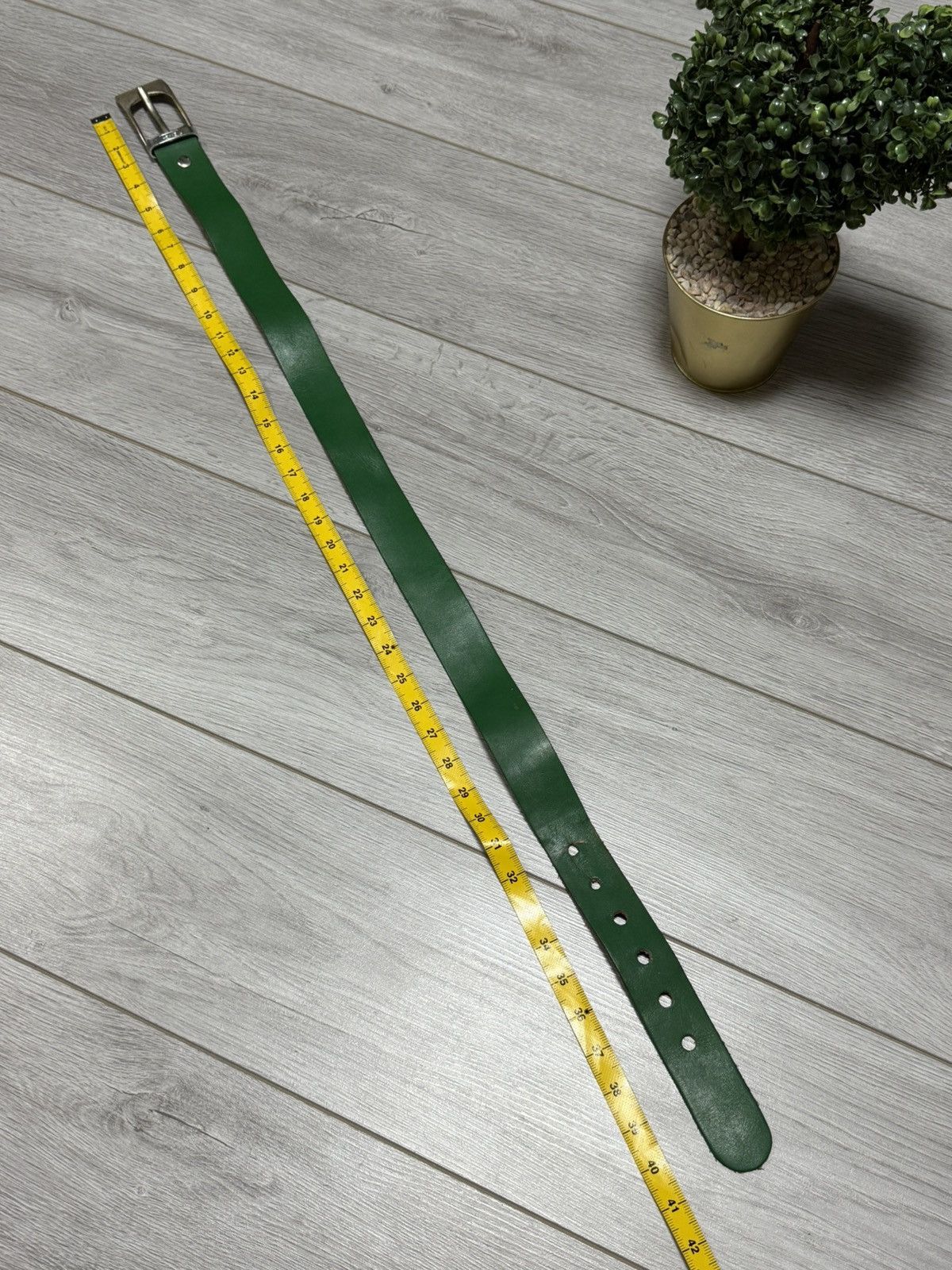 Levi's Levis RARE vintage all green avant-garde leather belt eb0 Size ONE SIZE - 5 Thumbnail
