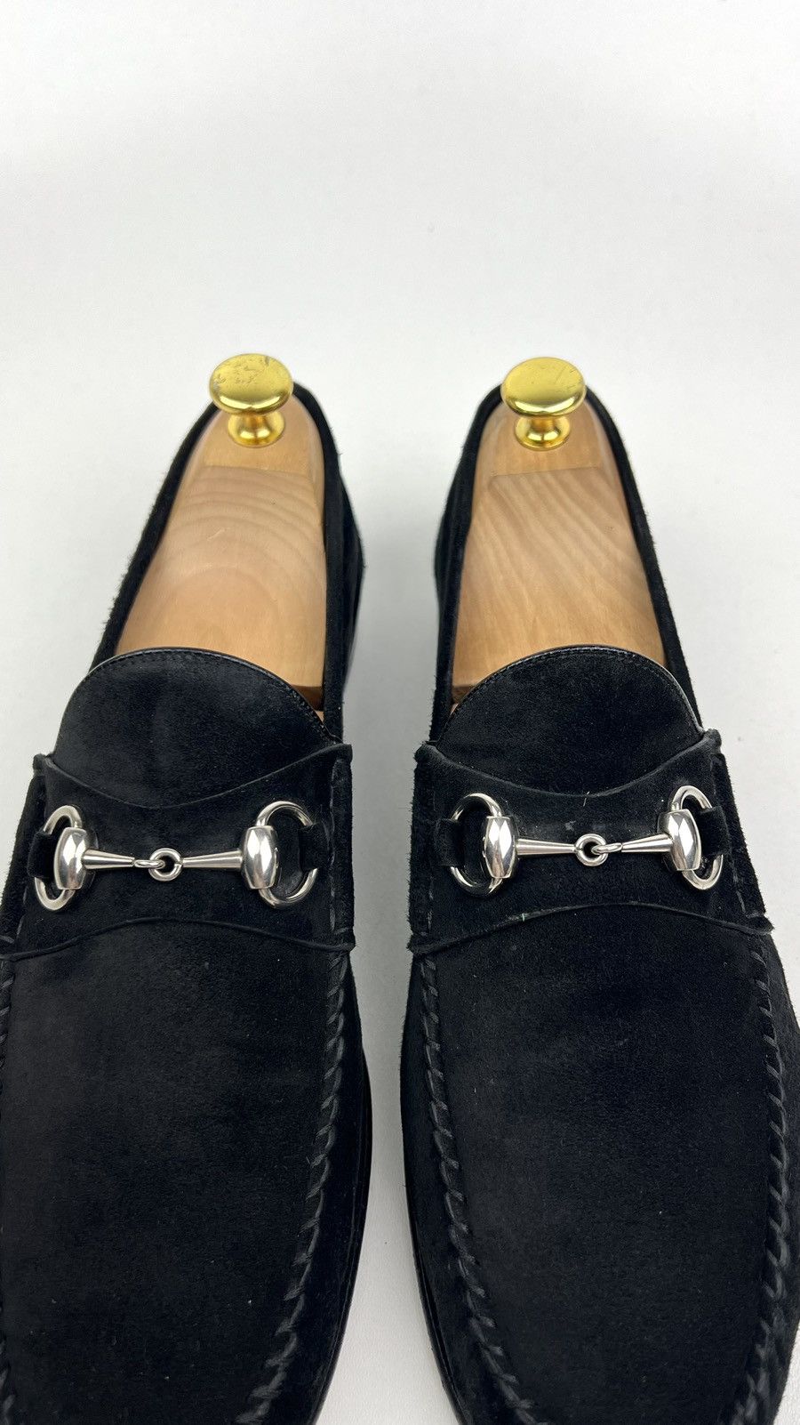 Gucci GUCCI Loafers Suede Leather Shoes HORSEBIT Buckle Black Mens Size US 10 / EU 43 - 5 Thumbnail