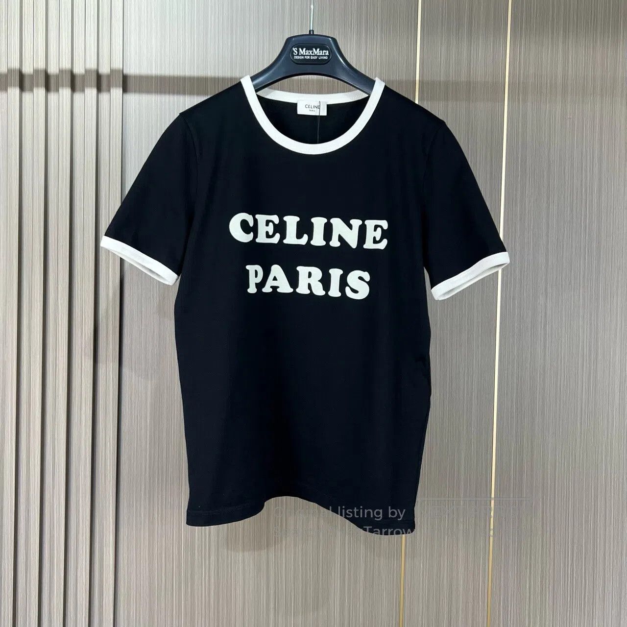 Celine CELINE Black and White Panda Flocked Letter Short Sleeve T Size US XS / EU 42 / 0 - 1 Thumbnail