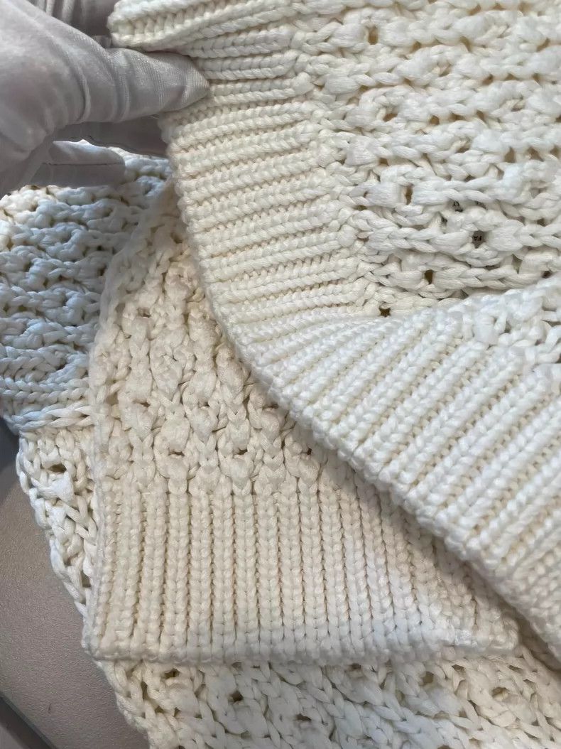 Loro Piana LORO PIANA White silk and cotton openwork loose sweater Size M / US 6-8 / IT 42-44 - 5 Thumbnail