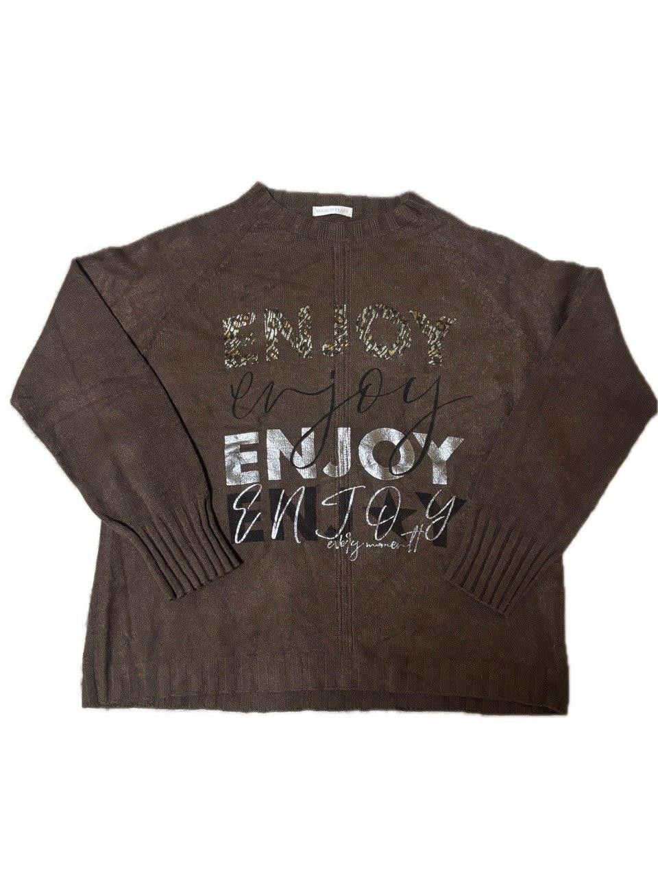 CAMILLA Camilla Italy Brown “ENJOY” Knit Sweater – One Size Size ONE SIZE - 6 Thumbnail