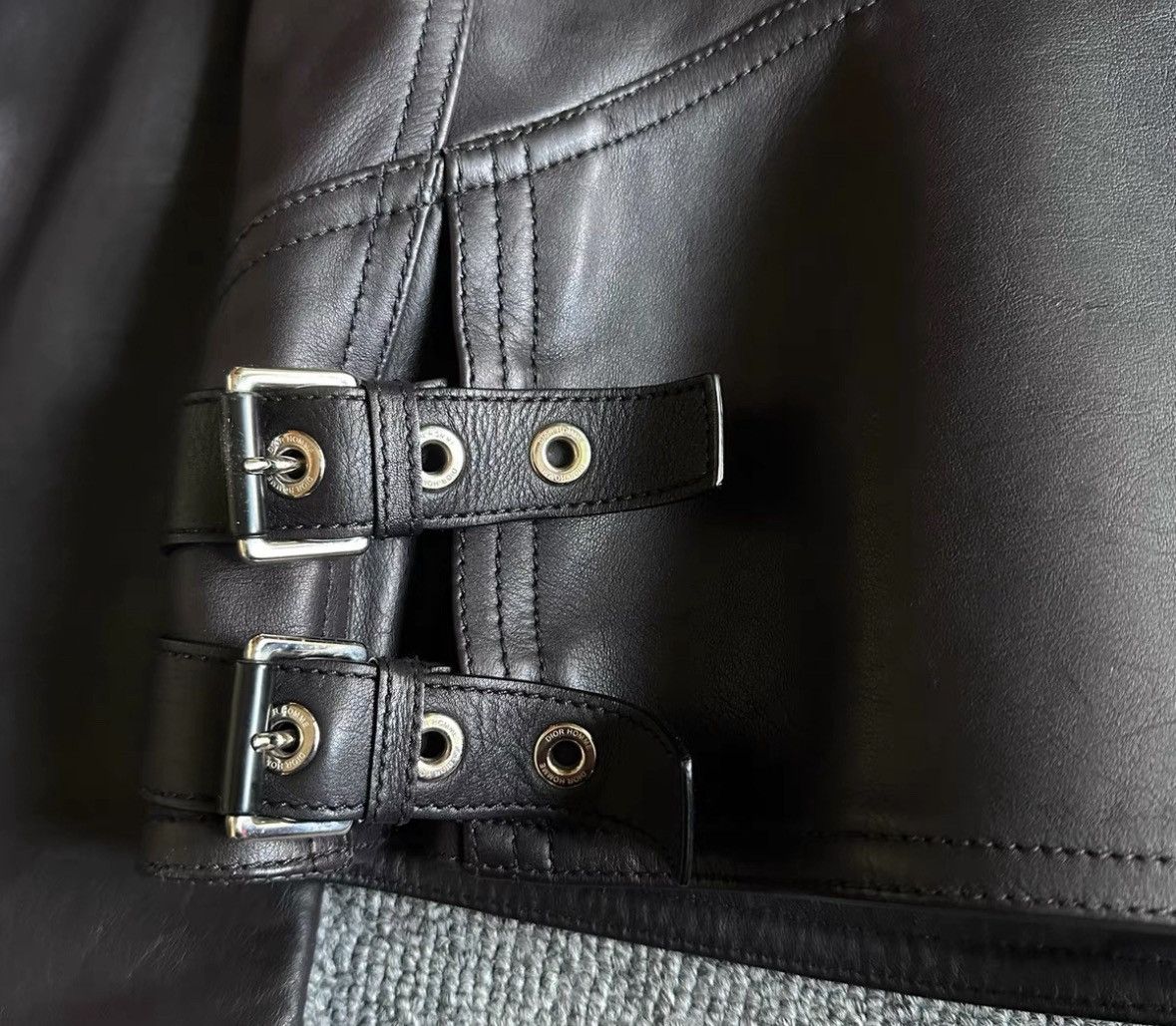 Dior Dior Black and red leather motorcycle jacket 2501-Nextarrow Size US M / EU 48-50 / 2 - 8 Thumbnail