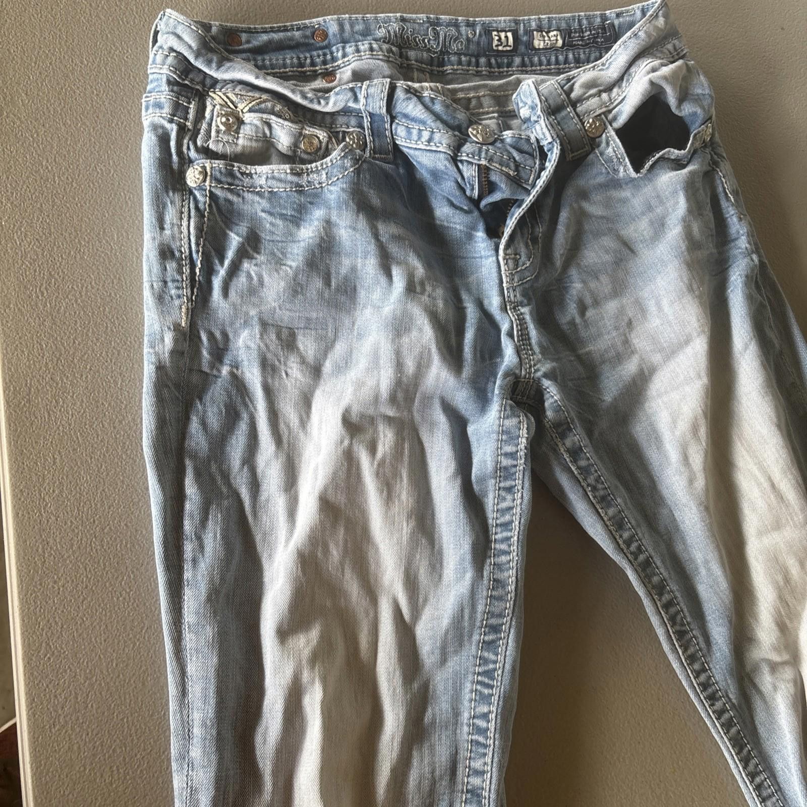 Other Miss Me Blue Straight Jeans with Standard Crop Size 31 Women Size 31" - 2 Thumbnail