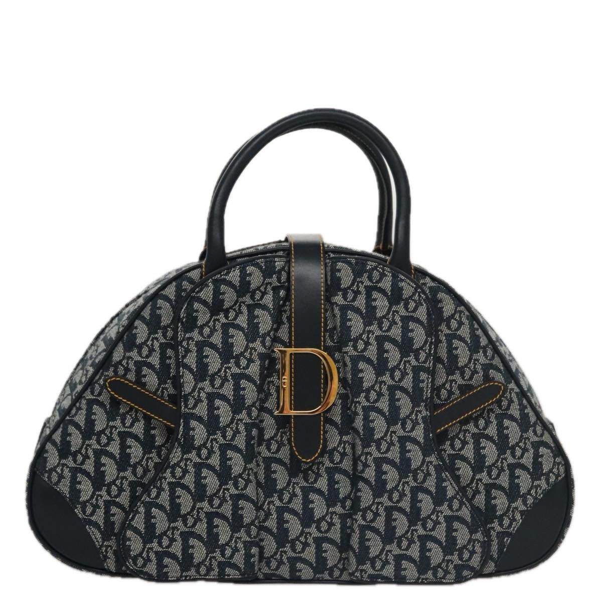 Dior Double Saddle Navy Canvas Handbag (Pre-Owned) Size ONE SIZE - 1 Thumbnail