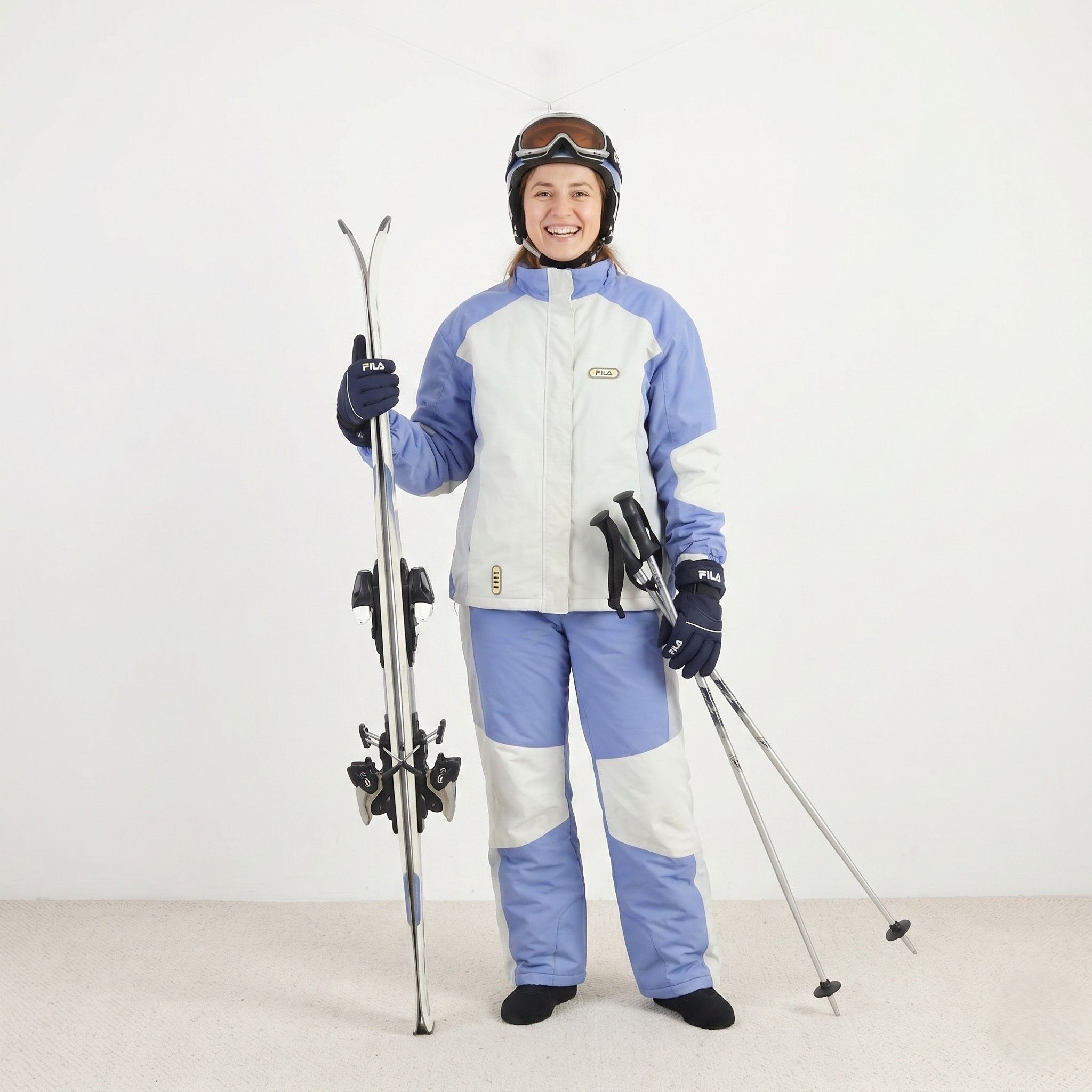 Fila FILA Women 16 L Ski Jacket Beige Blue Snowboard 6441 Size XL / US 12-14 / IT 48-50 - 1 Thumbnail