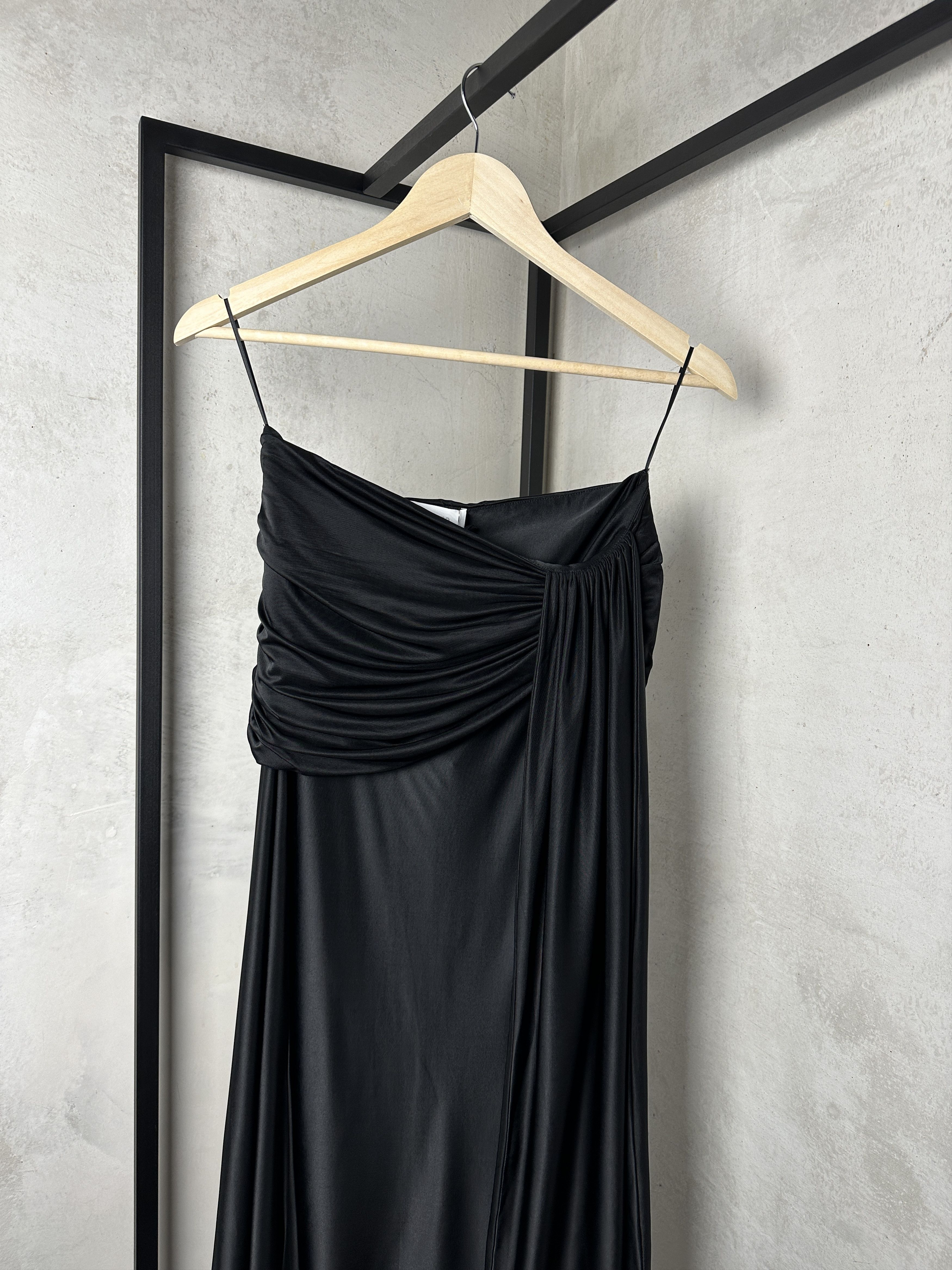 Paco Rabanne Paco Rabanne Black Ruched Maxi Skirt Size 26" / US 2 / IT 38 - 4 Thumbnail