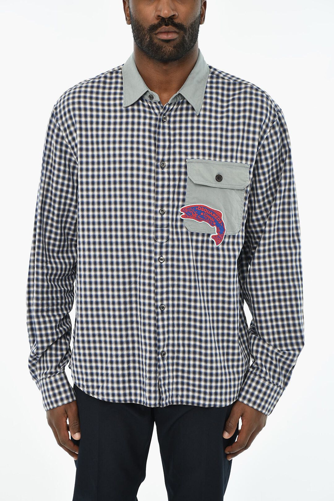 Dsquared2 Checked Shirt with Chest Pocket Size US M / EU 48-50 / 2 - 1 Thumbnail