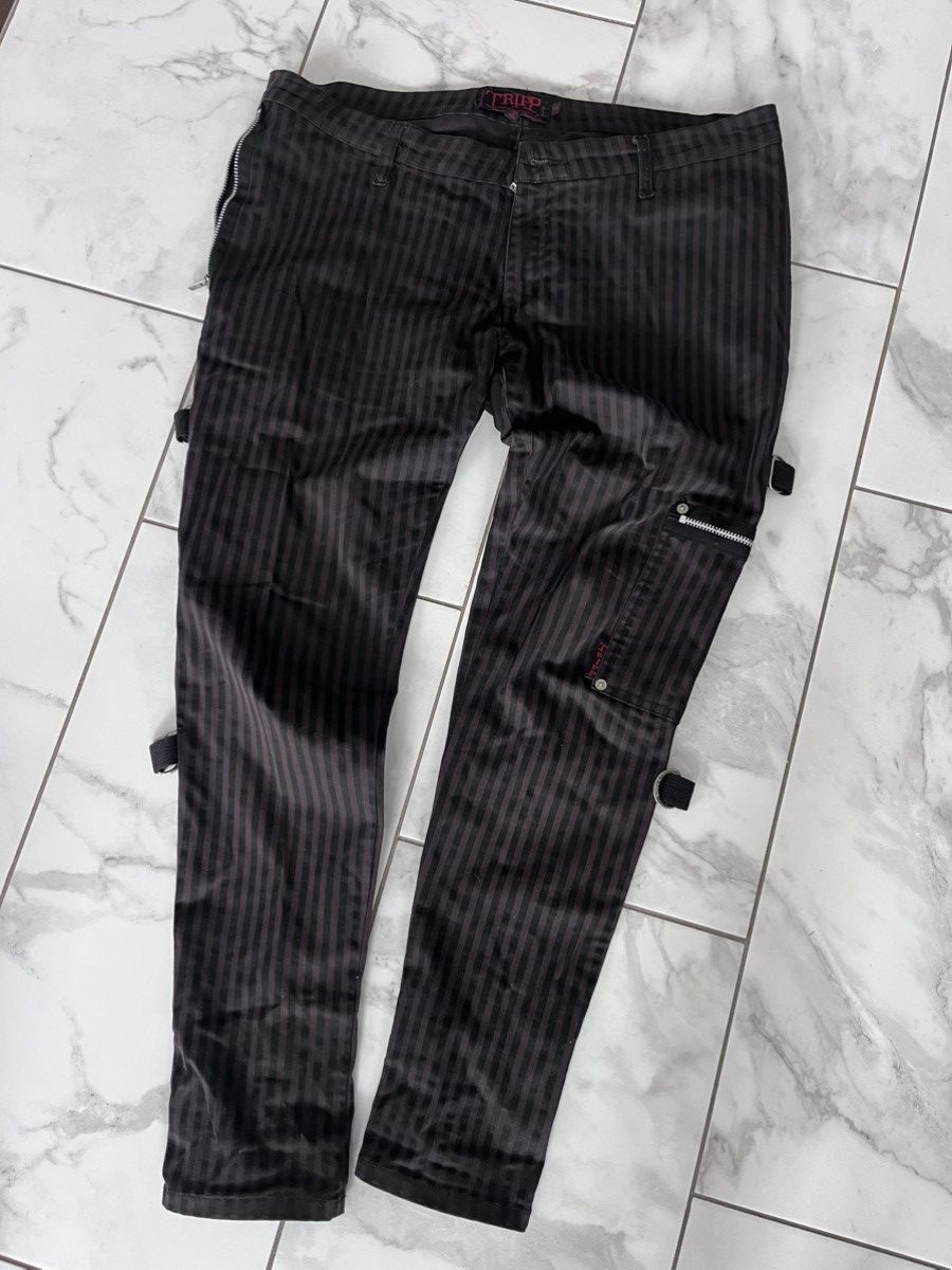 Tripp NYC Vintage Tripp NYC Pinstripe Metal Chaos Punk Bondage Pants Size US 37 - 3 Thumbnail