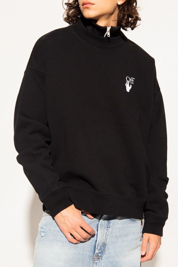 Off-White Black Cut Here Logo Oversized Skate Sweatshirt Size US M / EU 48-50 / 2 - 2 Thumbnail