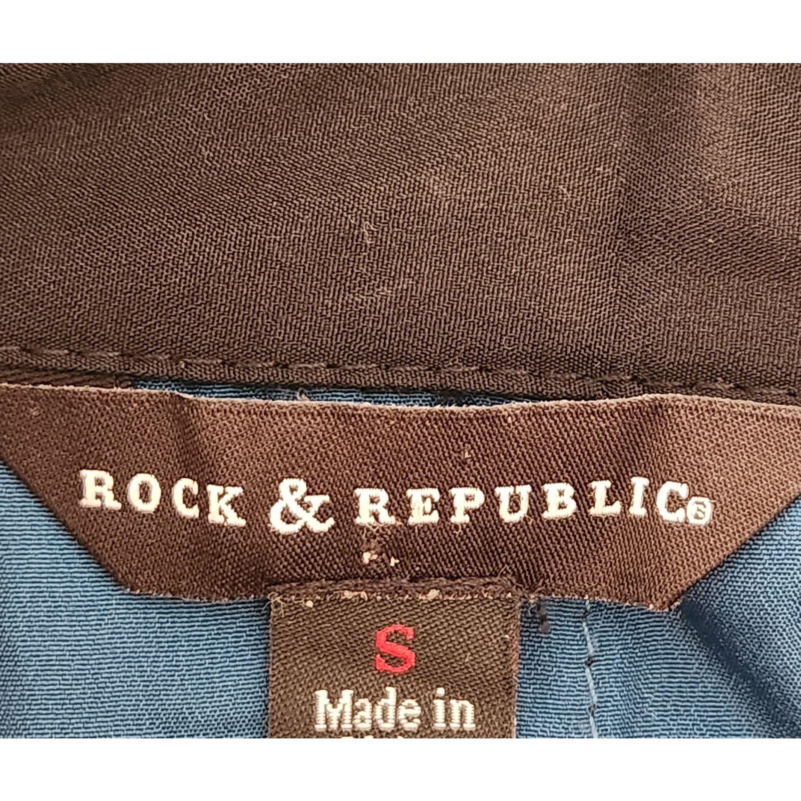 Rock & Republic Rock & Republic Blue Black Studded Collar Top Small Size S / US 4 / IT 40 - 4 Thumbnail