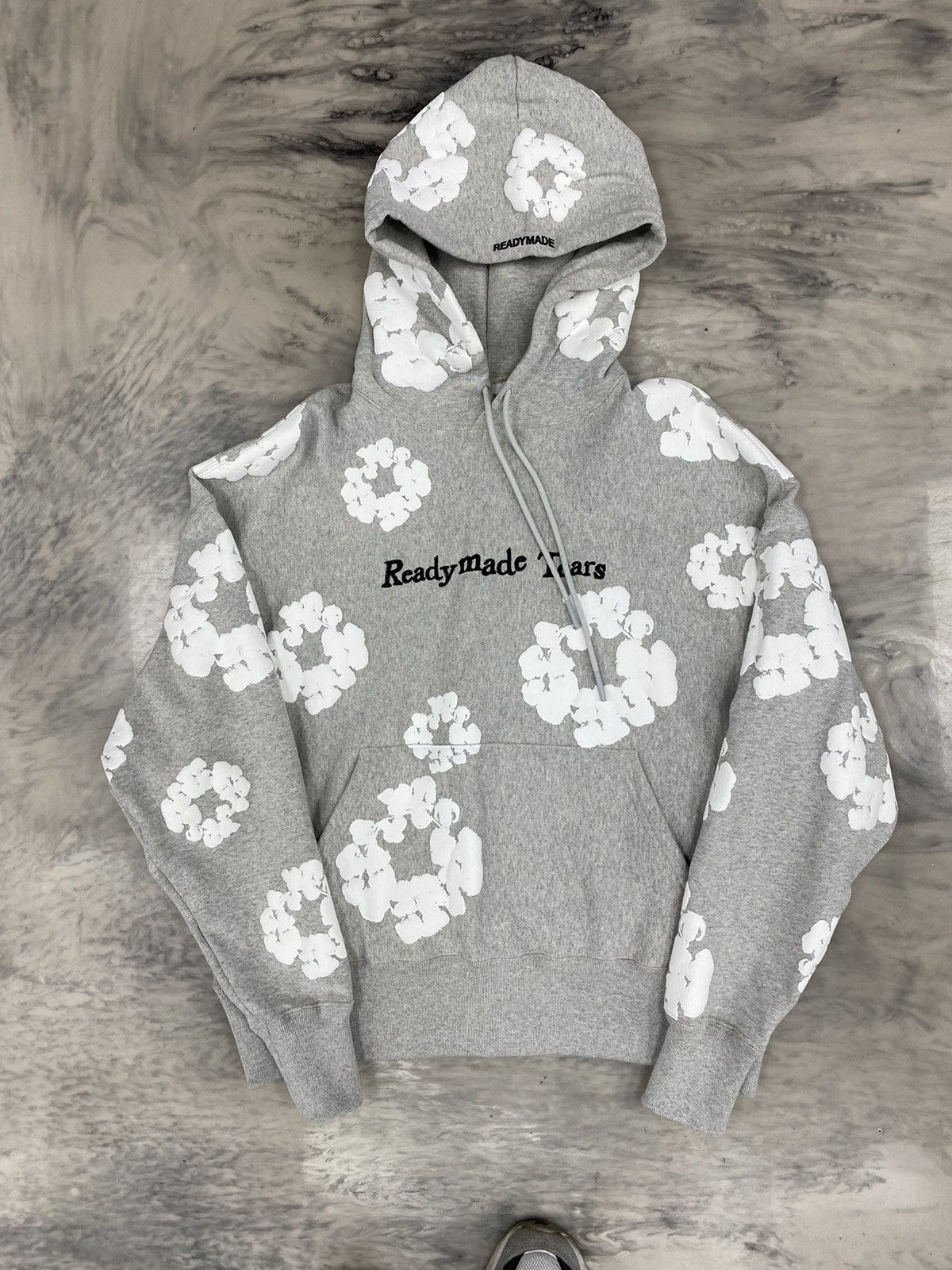 Readymade x Denim Tears cotton wreath hoodie grey small