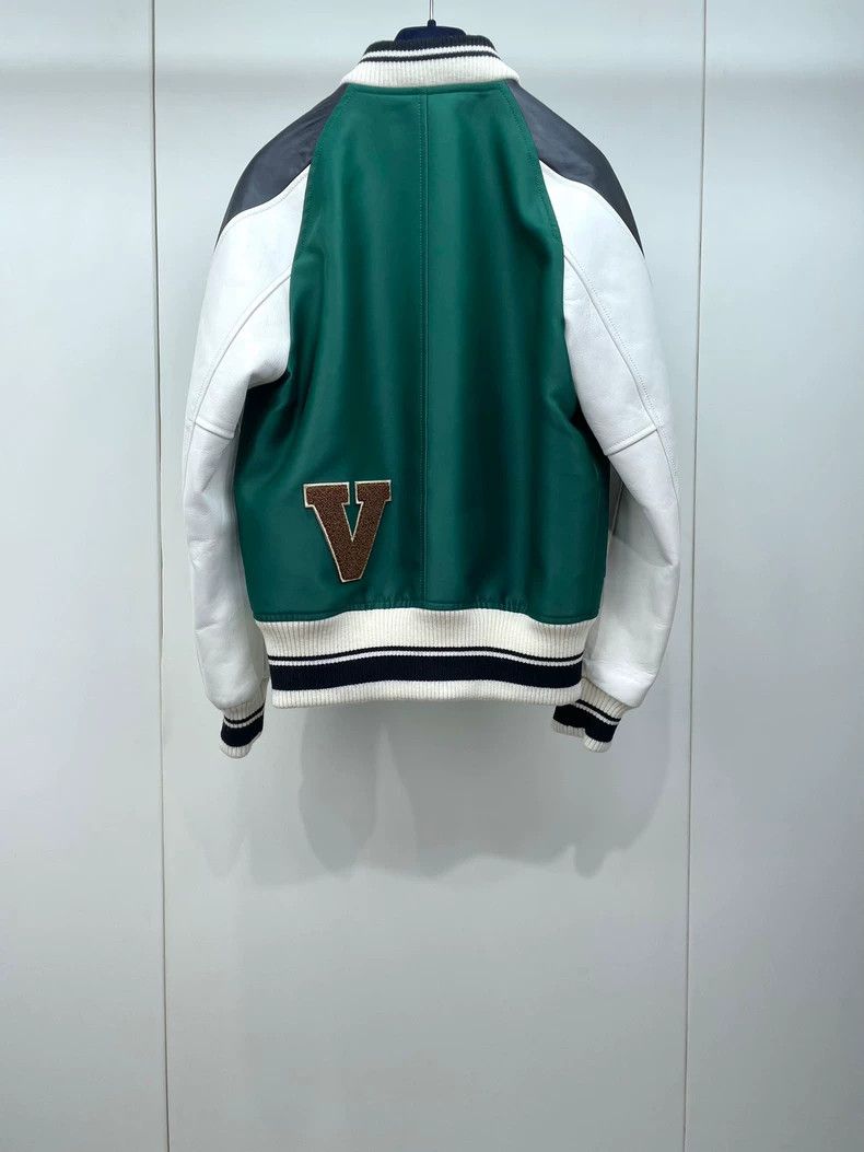 Louis Vuitton Louis Vuitton Sheepskin green patchwork baseball jacket 250 Size XXS / US 00 / IT 34 - 2 Thumbnail