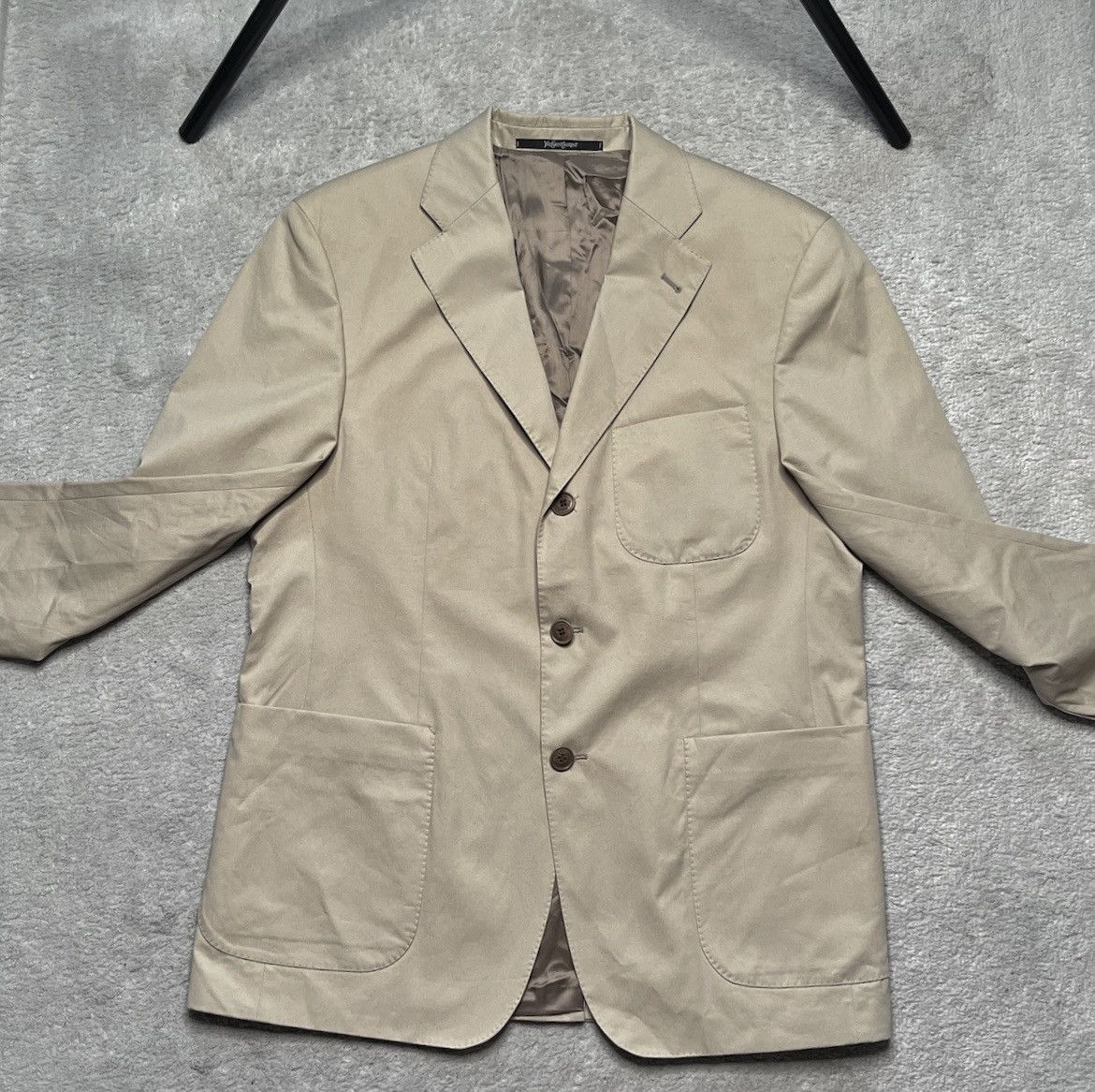 Yves Saint Laurent Designer Basic Beige Yves Saint Laurent Blazer elegant Size 54R - 2 Thumbnail
