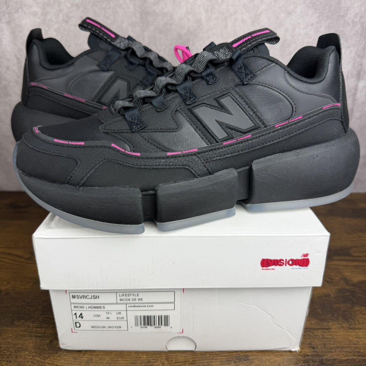 New Balance NEW New Balance Vision Racer Jaden Smith Black Pink MSVRCJSH Size US 14 / EU 47 - 2 Thumbnail