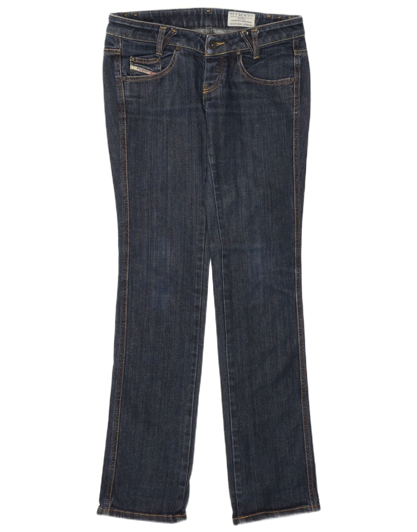 Diesel Womens Loopy Low Waist Slim Jeans W28 L32 Blue Cotton Classi Size 42" / US 20 - 1 Thumbnail
