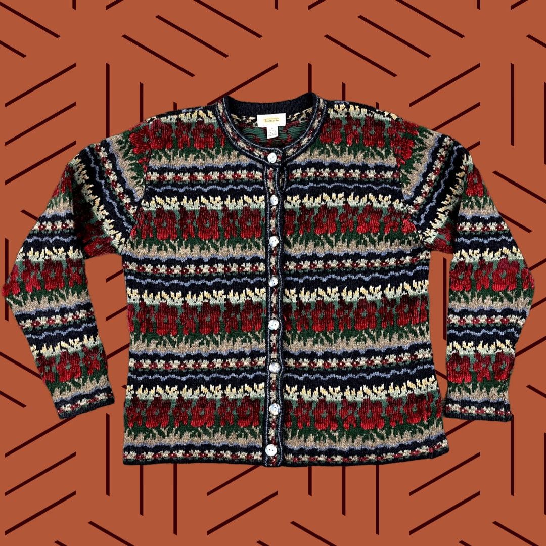 Talbots TALBOTS Petites Sweater Womens Small Christmas Holiday Wool Silk Rayon Button Up Size S / US 4 / IT 40 - 1 Thumbnail