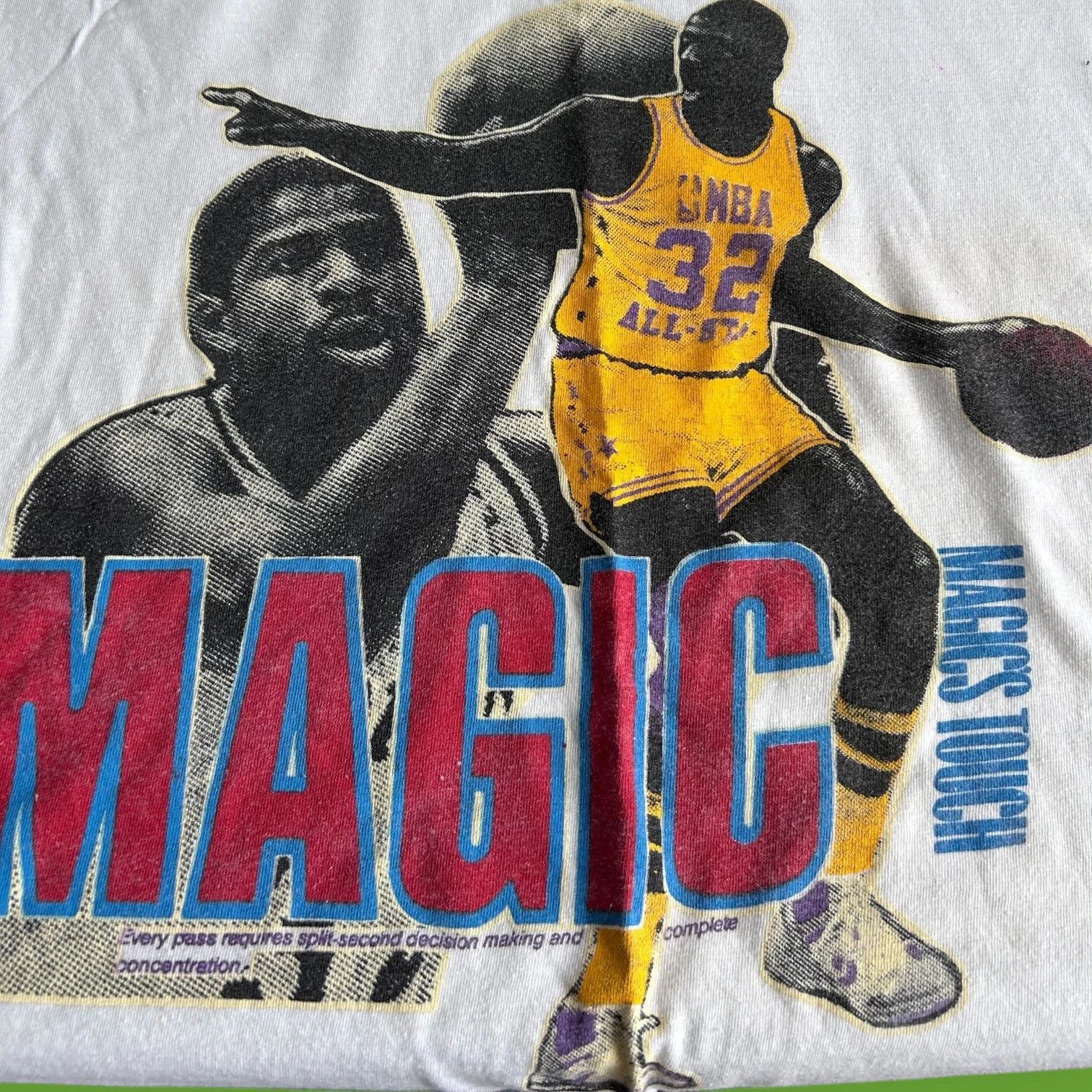 NBA Vintage 90s Magic Johnson Single Stitch T Shirt Size US L / EU 52-54 / 3 - 3 Thumbnail