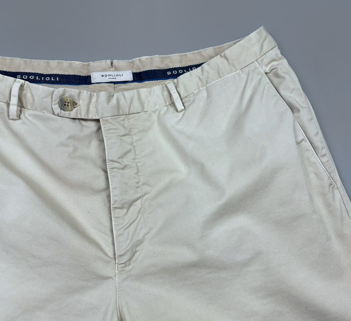 Boglioli Men's BOGLIOLI Milano Flat Front Beige Chino Pants Size 50 Size US 34 / EU 50 - 7 Thumbnail