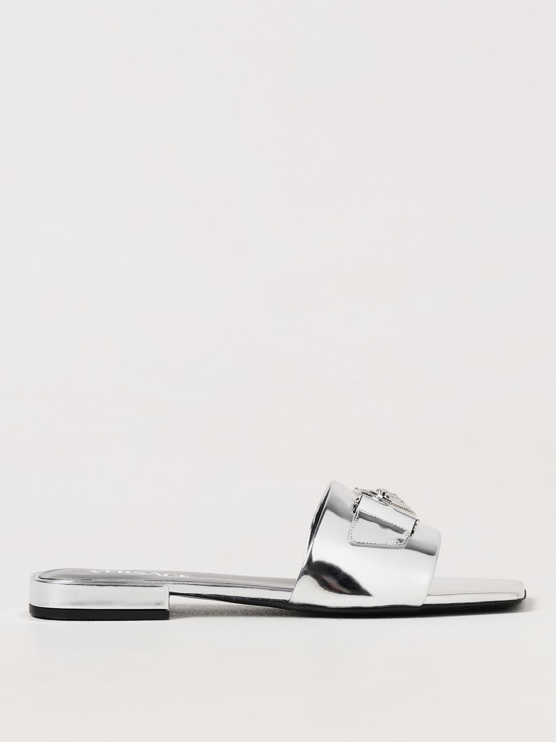 image of Versace Flat Sandals Woman Silver, Women's (Size 8)