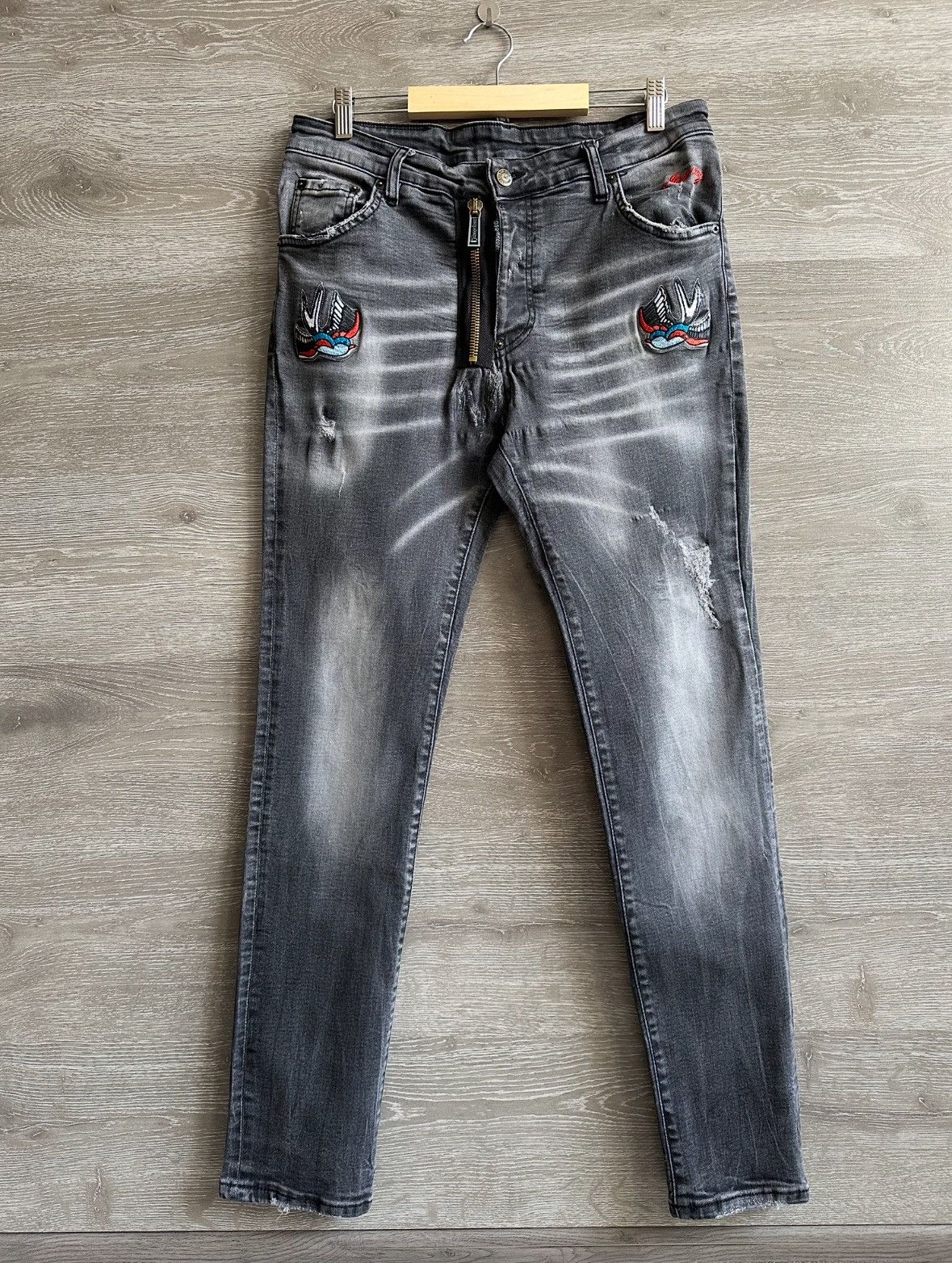Dsquared2 DSQUARED2 Grey Distressed Denim Pants Men’s size 54 Size US 32 / EU 48 - 1 Thumbnail