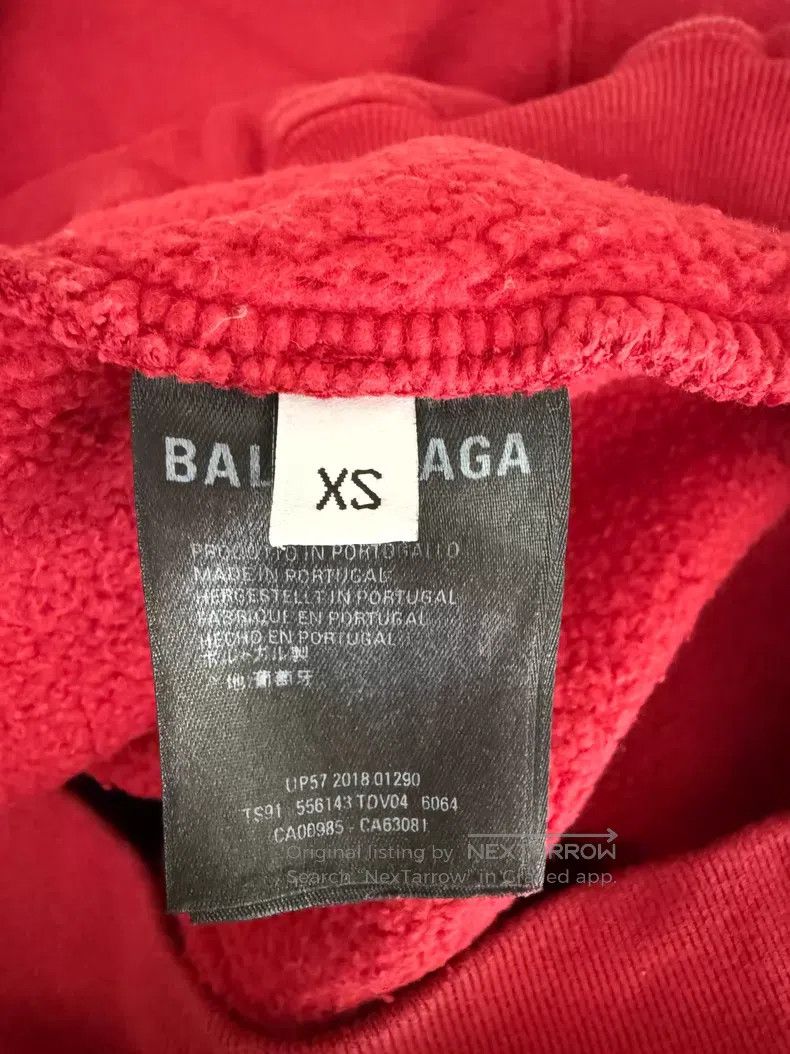 Balenciaga Balenciaga Red Hoodie with Back Logo Size US XS / EU 42 / 0 - 4 Thumbnail