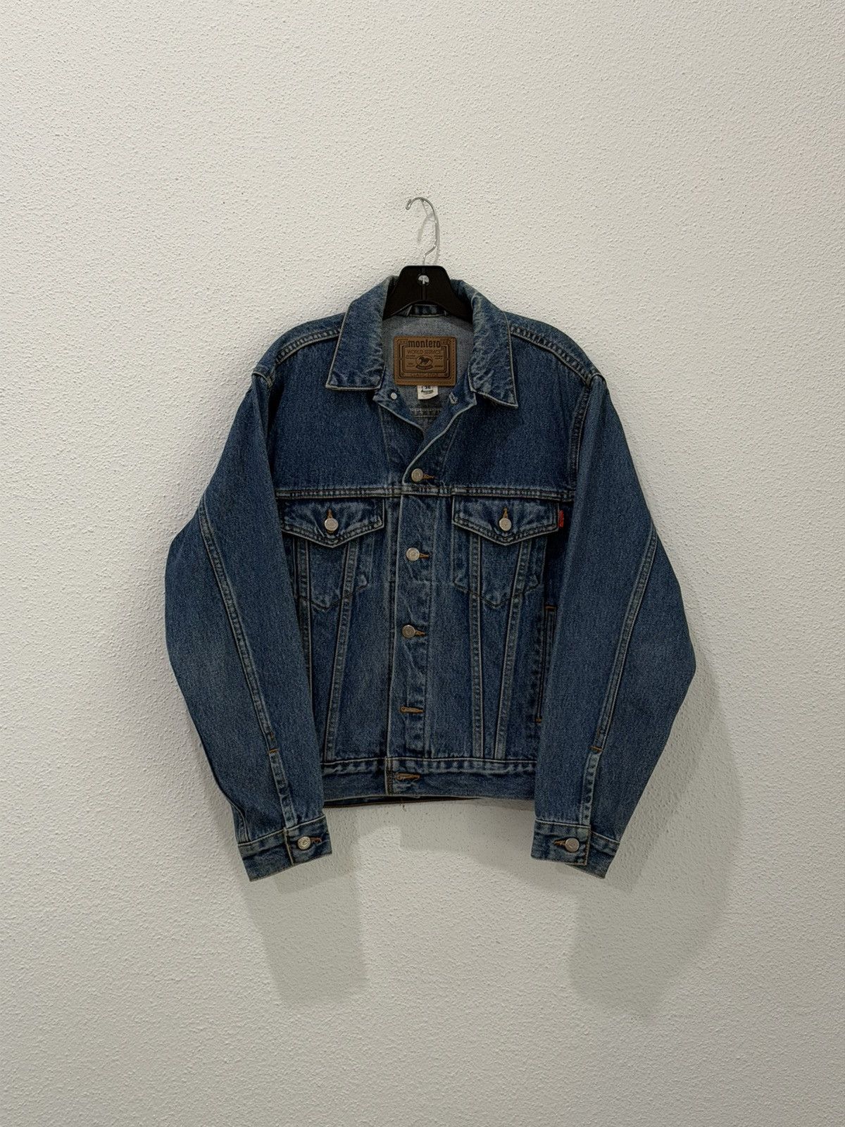 Levi's Vintage Clothing Vintage 80s Montero World Service Denim Trucker Jacket 36 Size US M / EU 48-50 / 2 - 1 Thumbnail