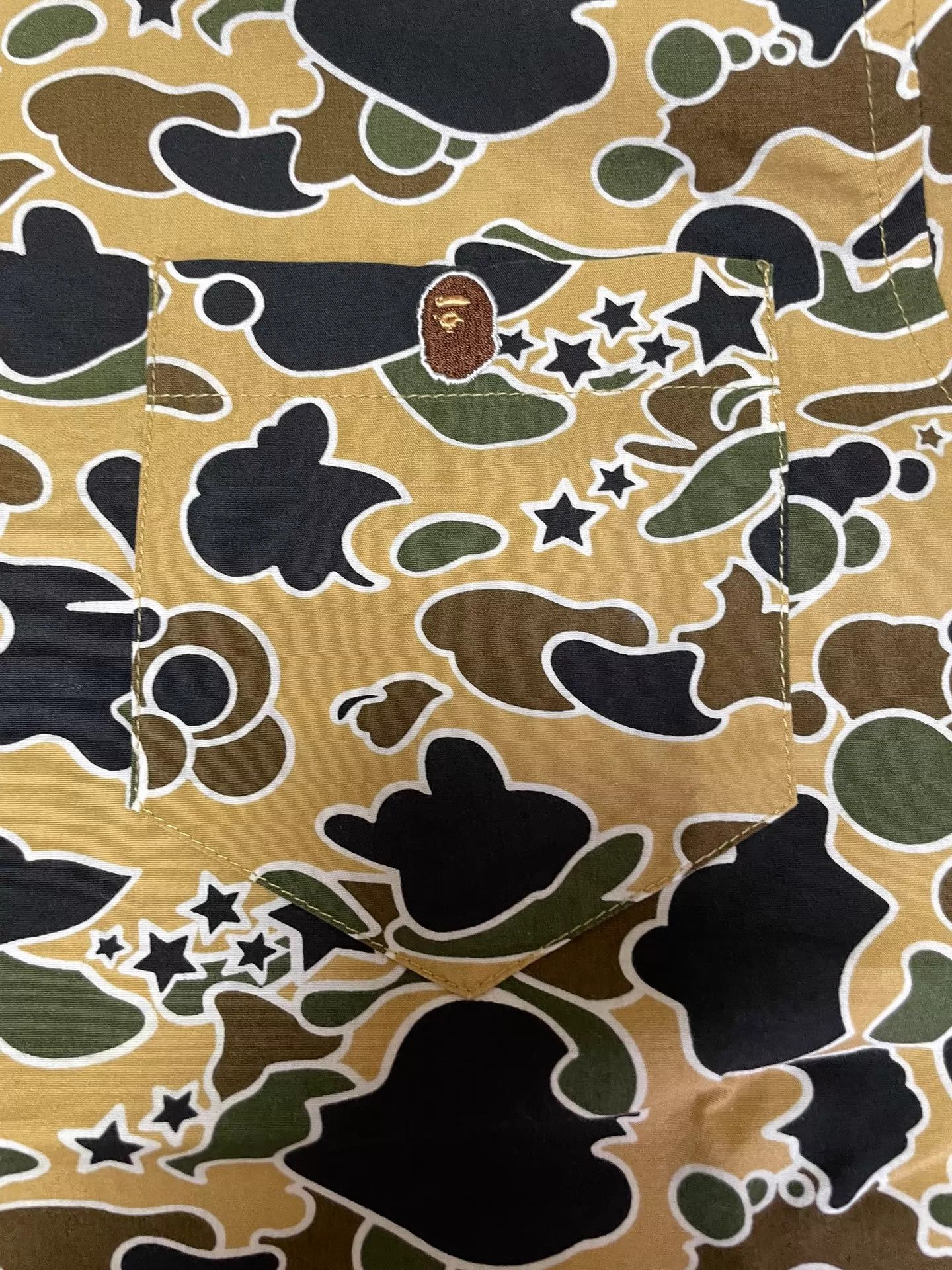 Bape BAPE STA Yellow Camo Star Long Sleeve Shirt S Mint Size US S / EU 44-46 / 1 - 4 Thumbnail