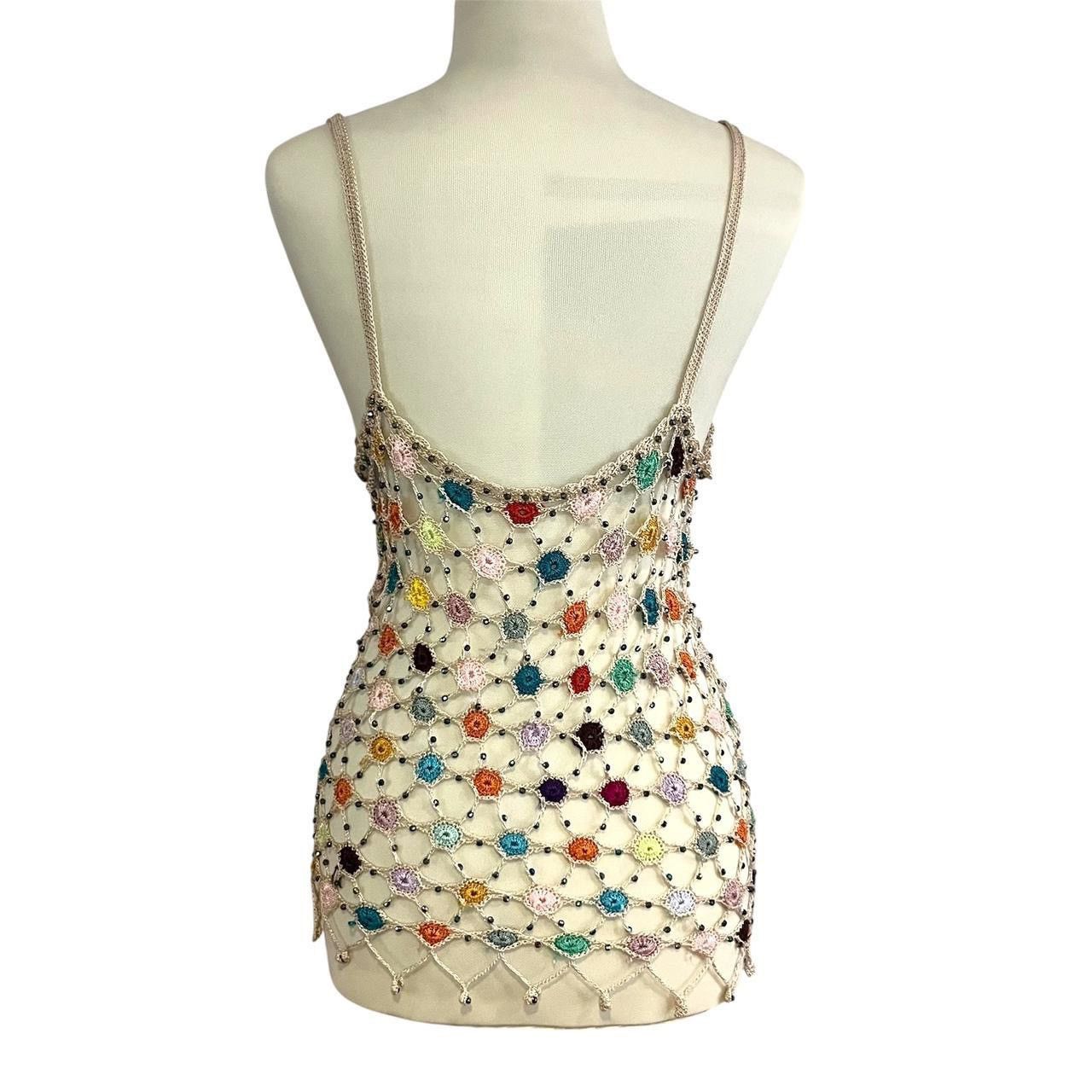 Other Multi-Color Crochet flower Mesh Tank Top Size S / US 4 / IT 40 - 3 Thumbnail