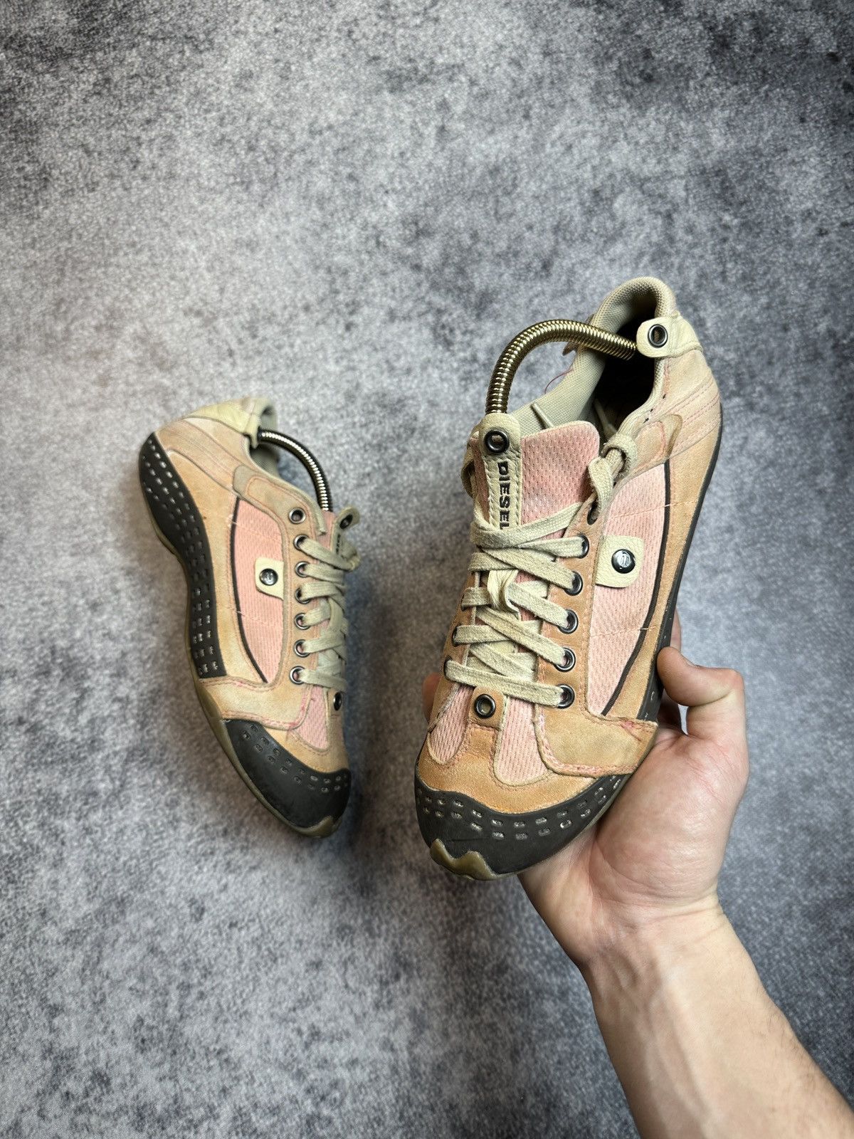 Diesel Y2K Vintage Diesel Leather Sneakers Avant Garde Style USA Size US 7.5 / IT 37.5 - 1 Thumbnail