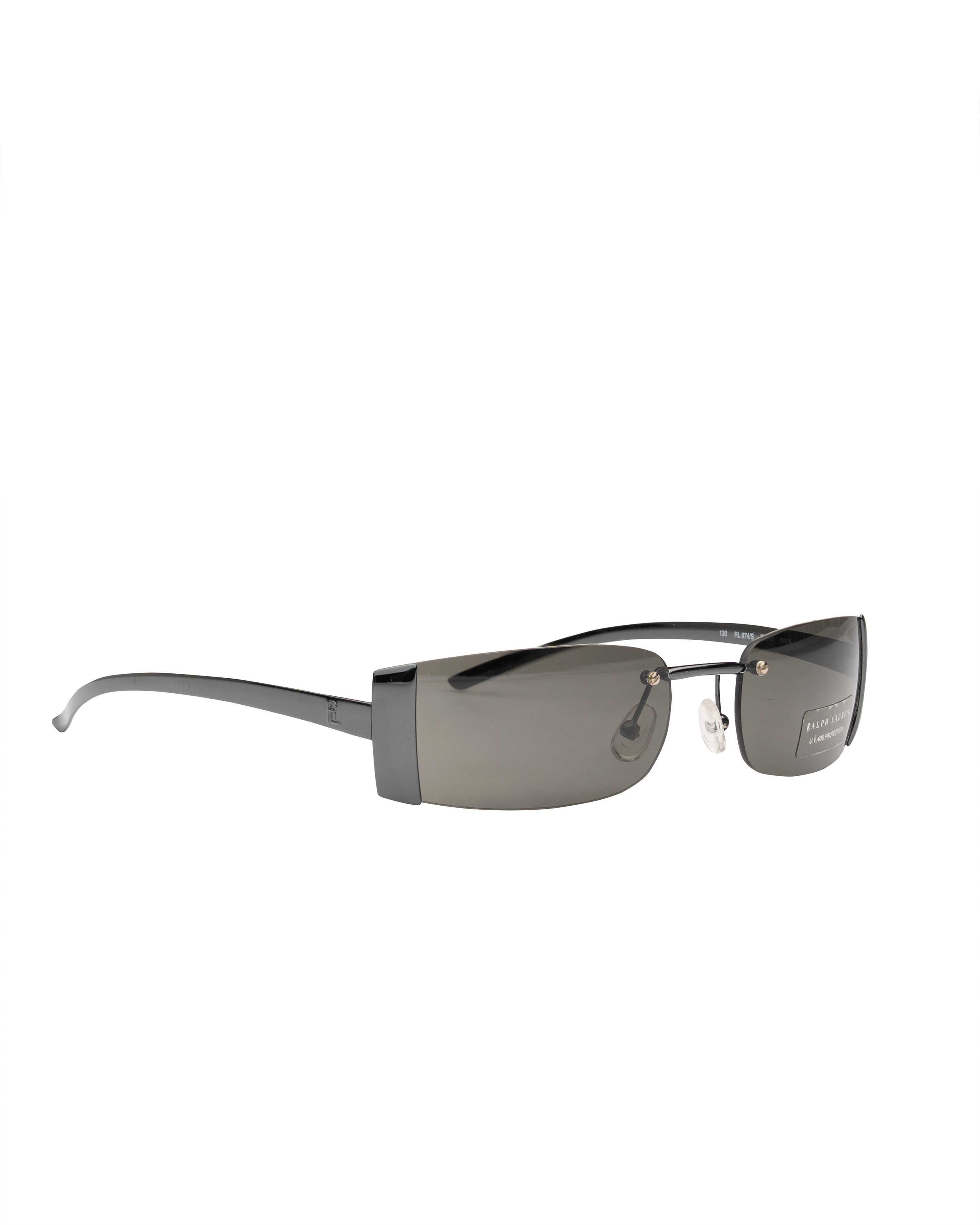 Ralph Lauren '90s Black Rectangular Rimless Sunglasses
