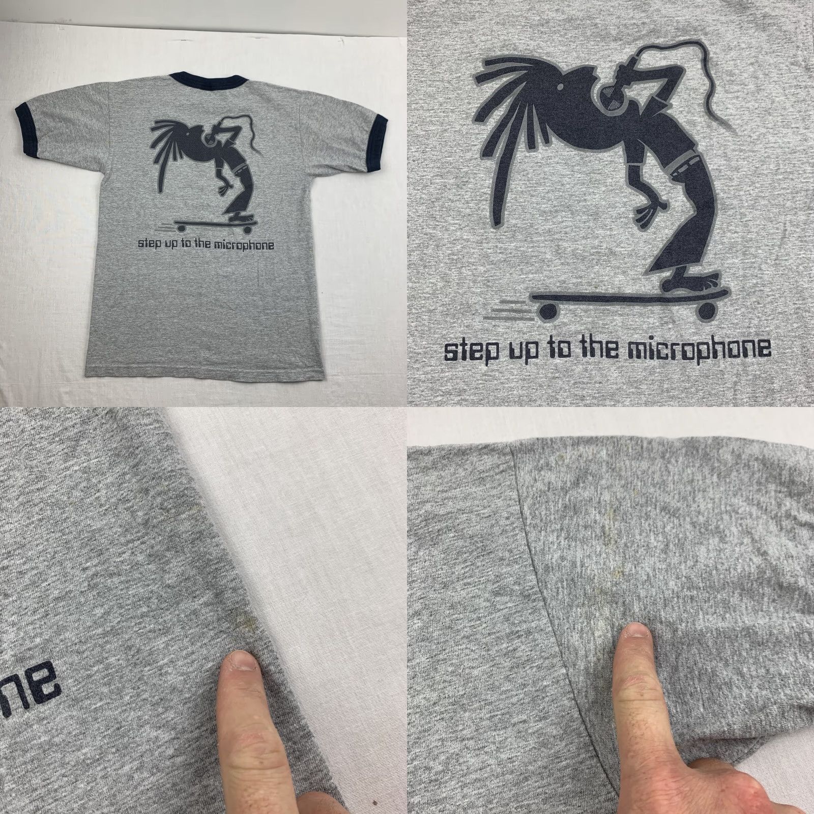 VINTAGE Murina Newsboys Shirt Adult Medium Gray Ringer 90s Band T-Shirt Y2K Christian Rock Tee Mens