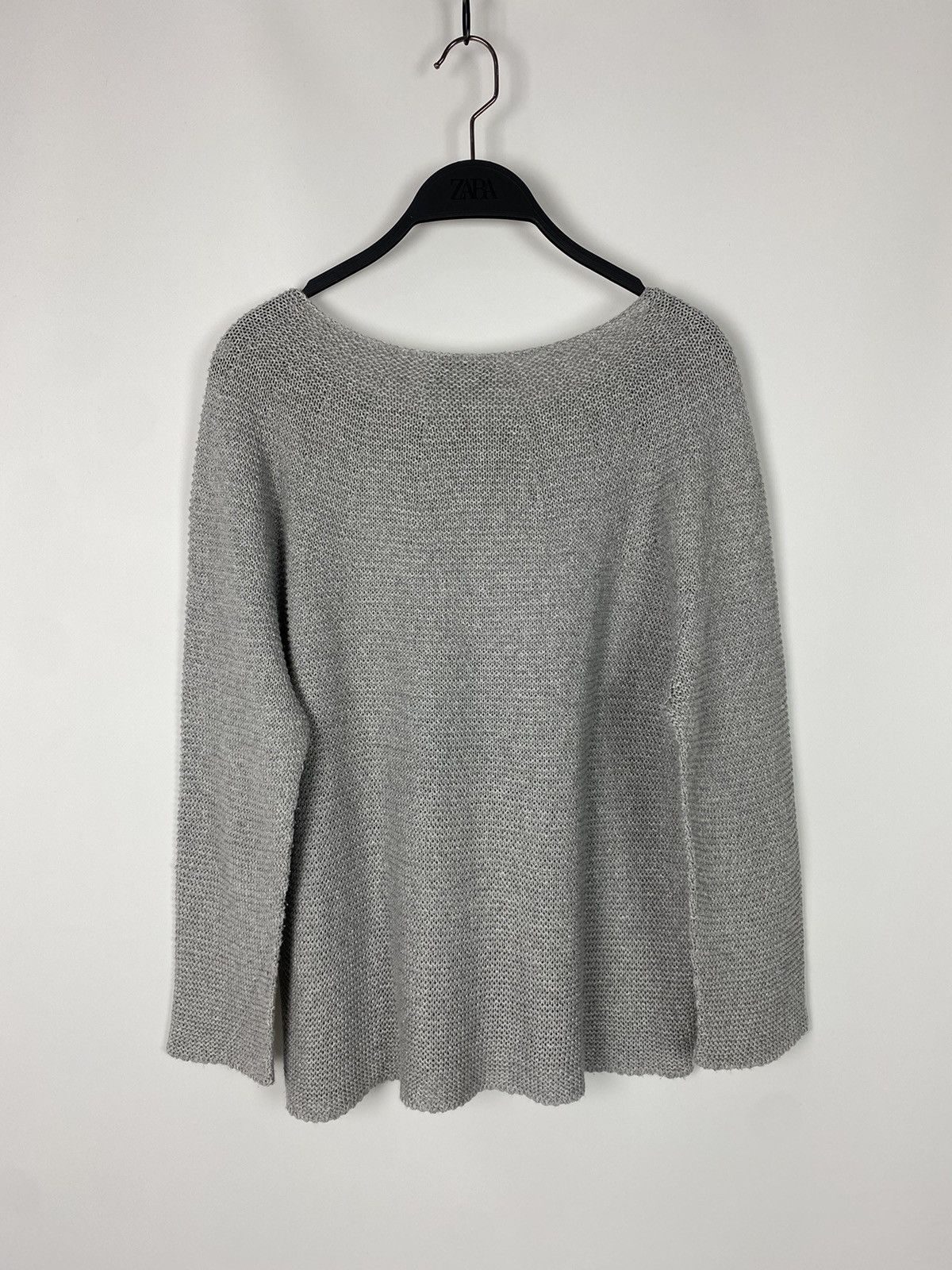 Gran Sasso Gran Sasso Viscose Metallic Silver Wide Neck Knit Sweater Size L / US 10 / IT 46 - 9 Thumbnail