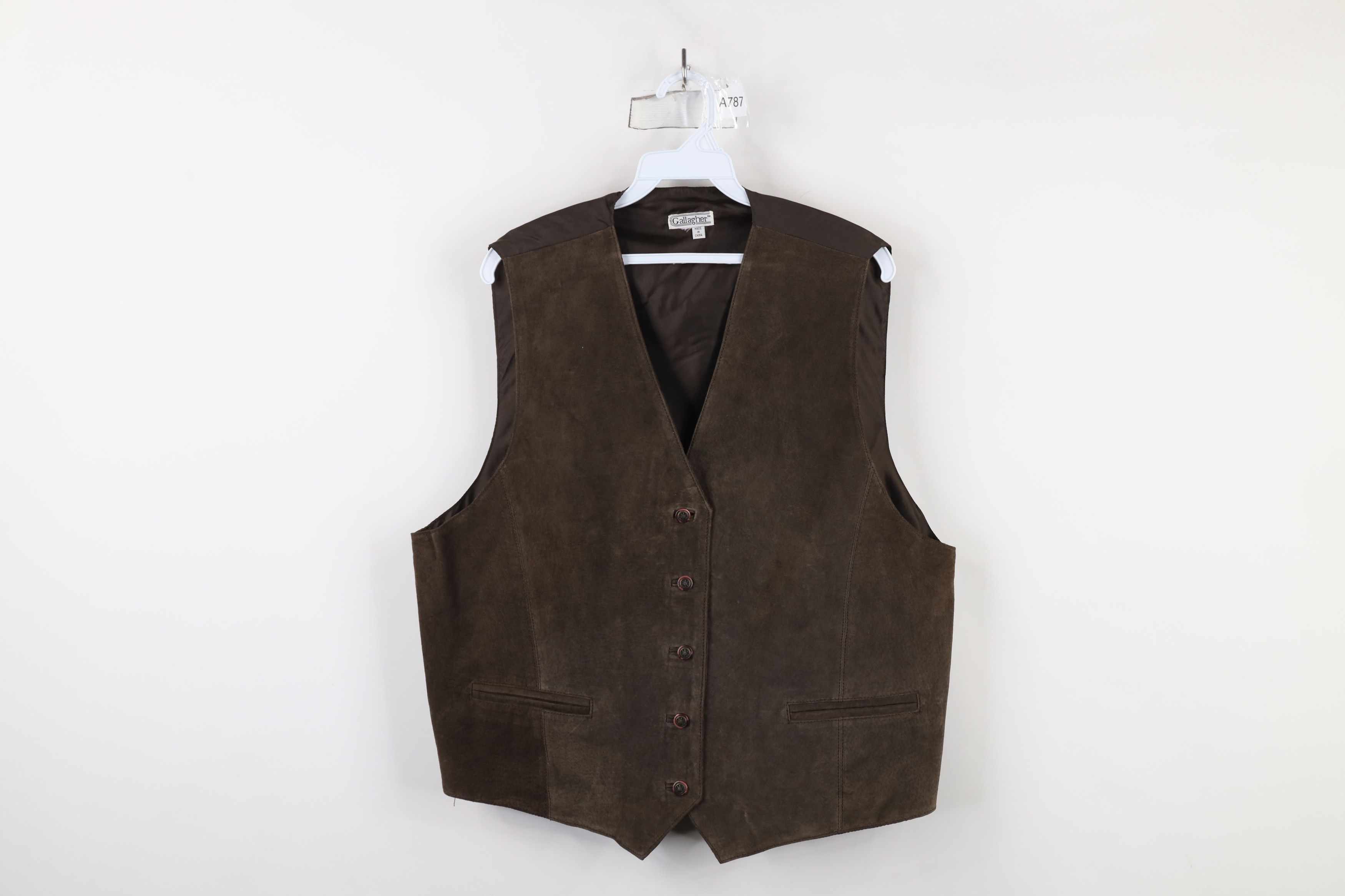 Vintage Vintage 90s Streetwear Suede Leather Tie Back Vest Jacket Size XL / US 12-14 / IT 48-50 - 1 Thumbnail